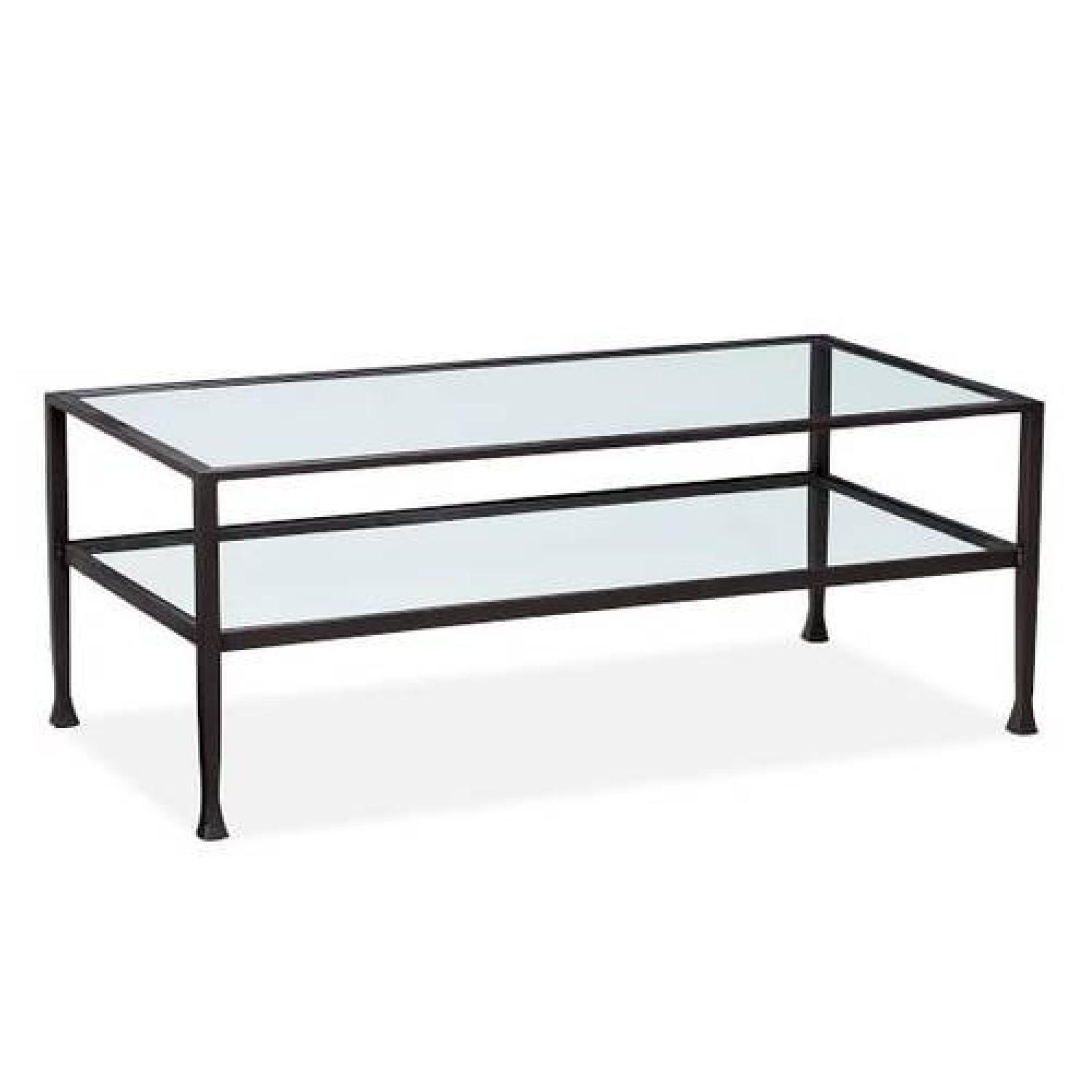 Pottery Barn Tanner Metal & Glass Coffee Table AptDeco