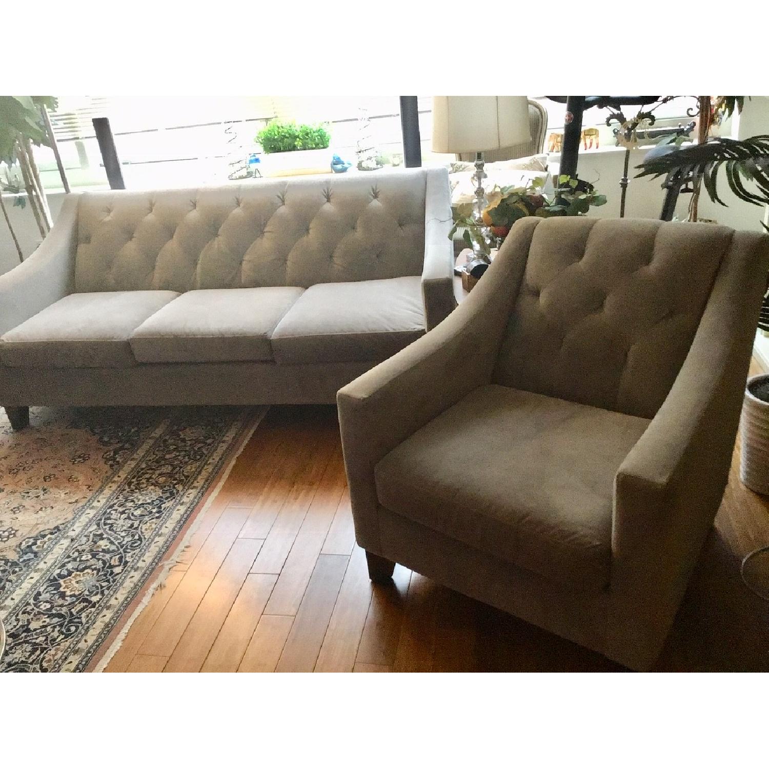 Macy's Chloe Granite Corsica Sofa + Chair AptDeco