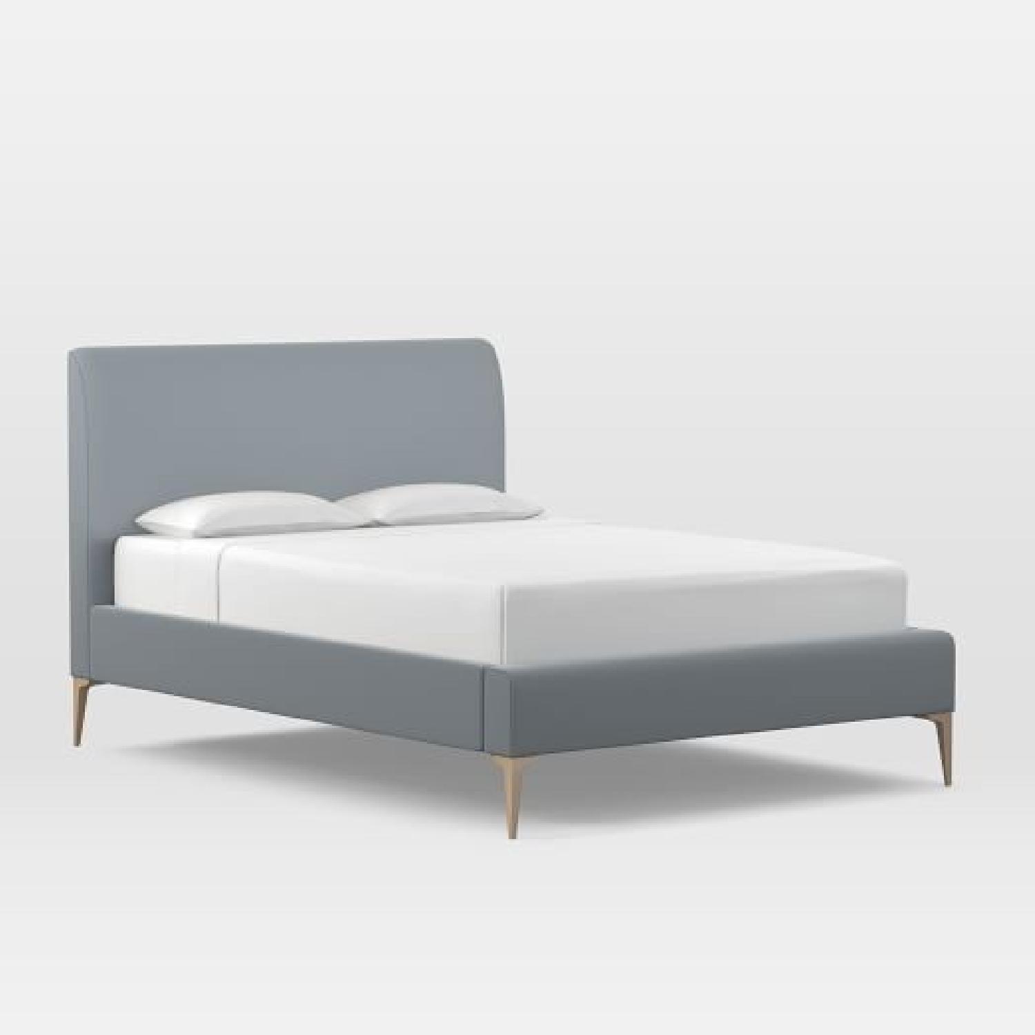 West Elm Andes Deco Upholstered Full Bed in Astor Blue - image-4