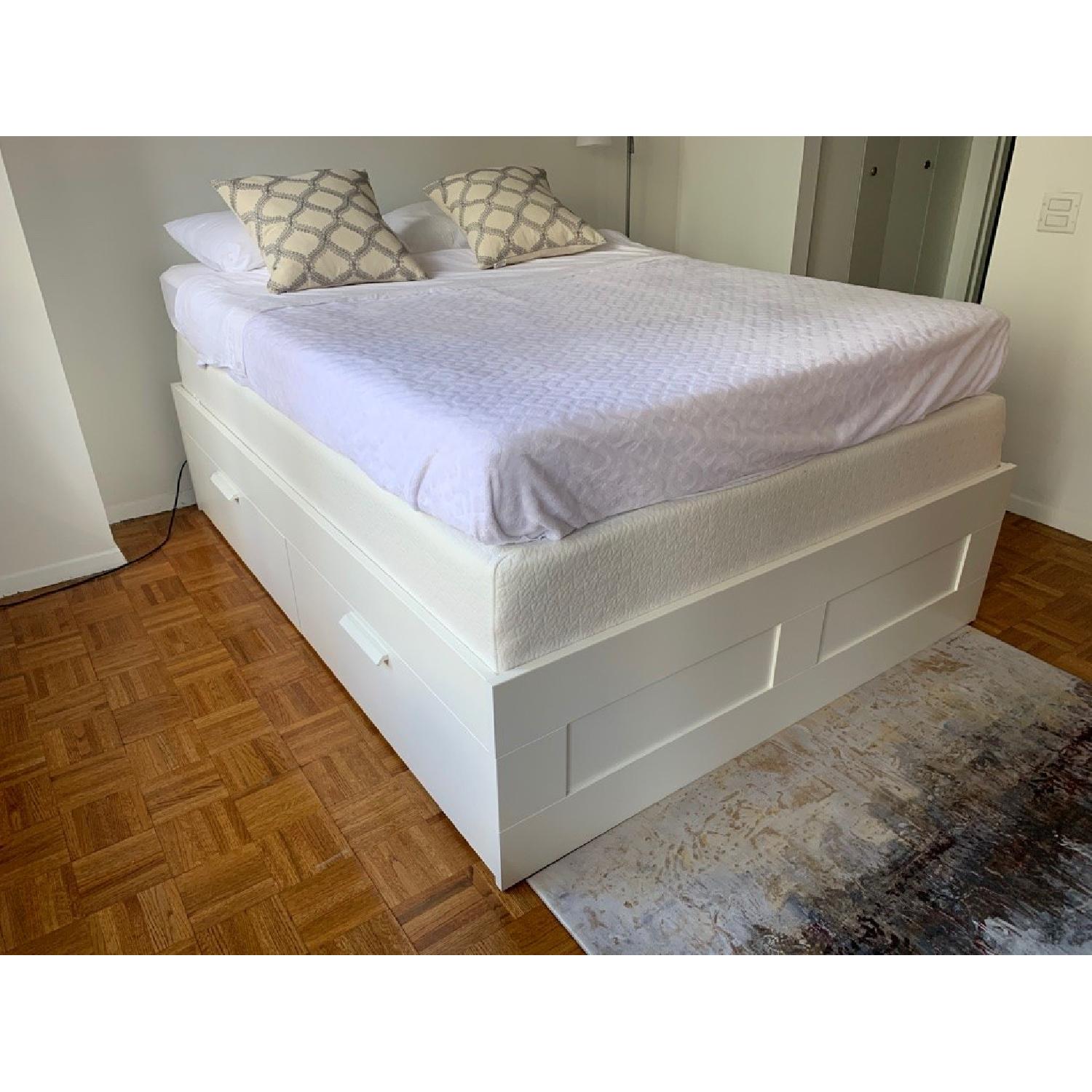 Ikea Brimnes Queen Size Bed Frame AptDeco