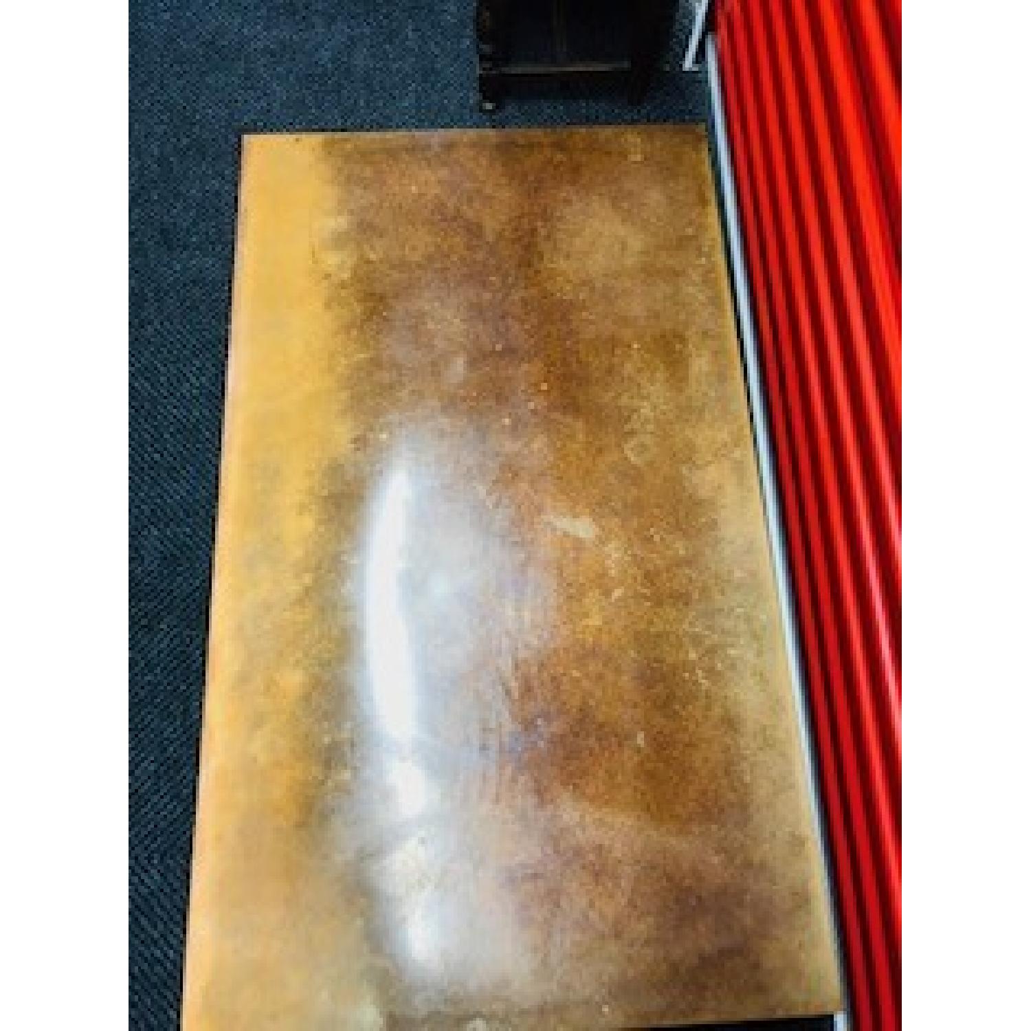 Crate & Barrel Copper Top Coffee Table - image-2
