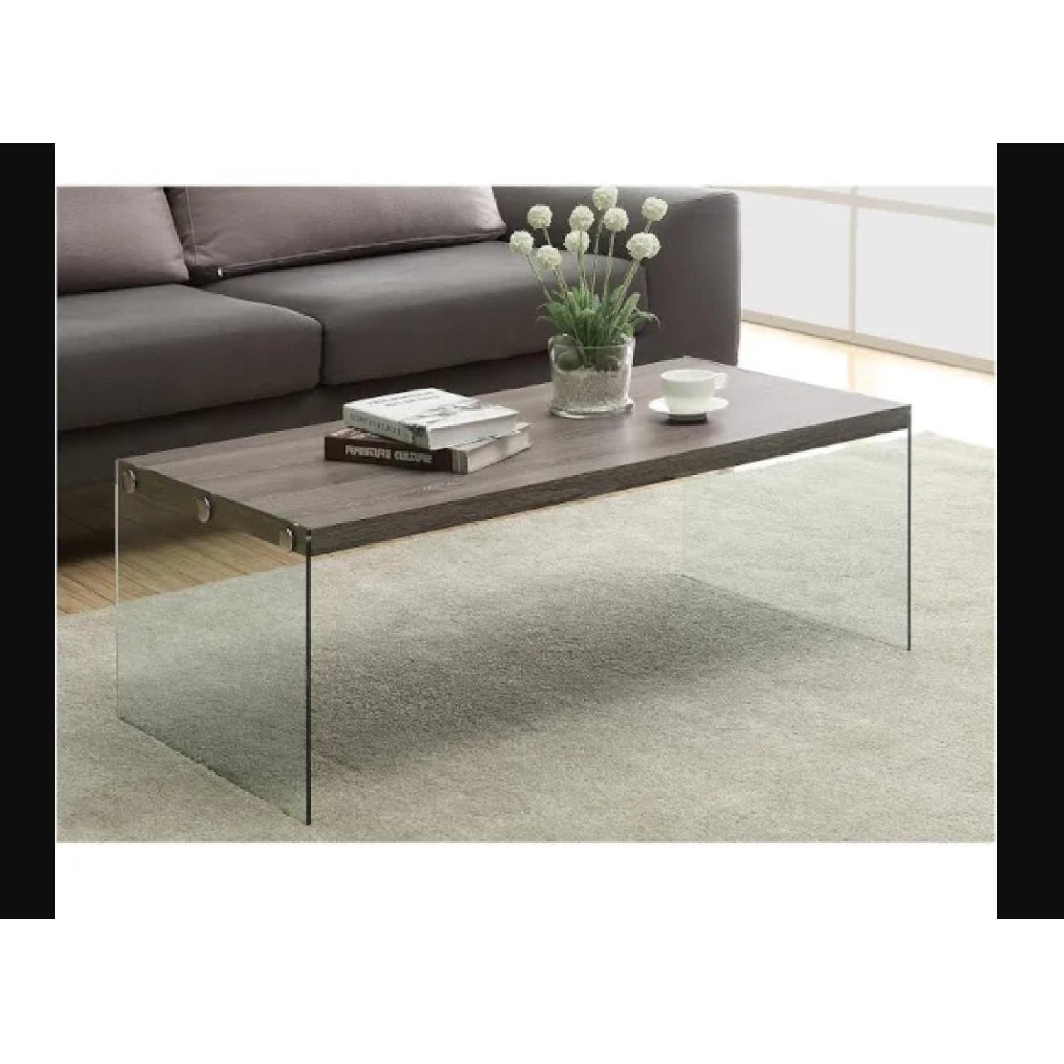 Monarch Furniture Dark Taupe Coffee Table - image-1
