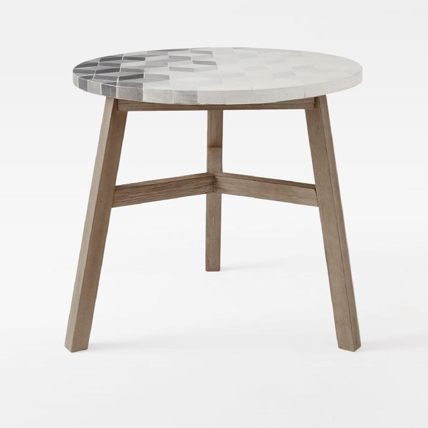 West Elm Isometric Concrete Mosaic Tiled Bistro Table - image-4