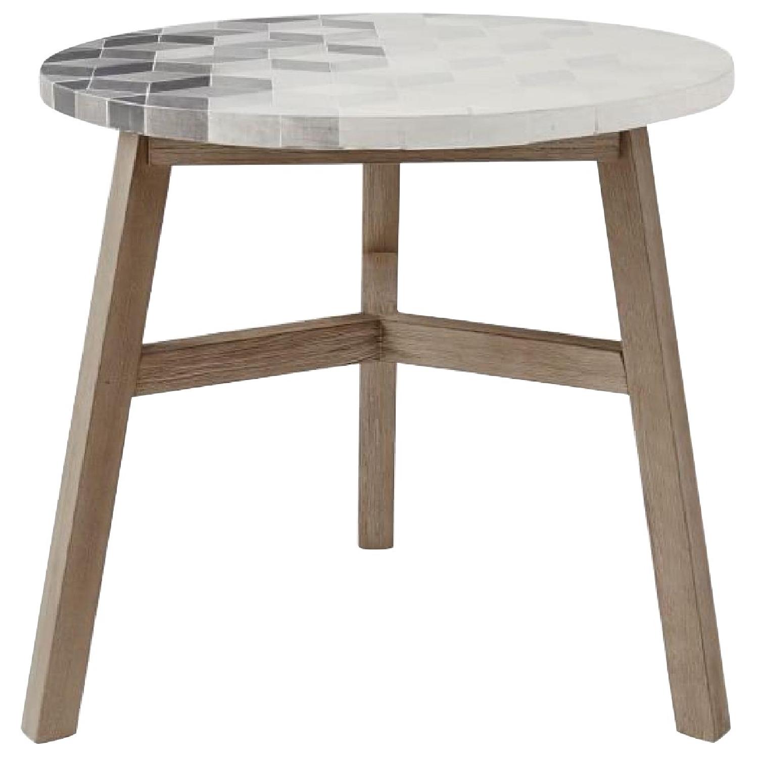West Elm Isometric Concrete Mosaic Tiled Bistro Table - image-0