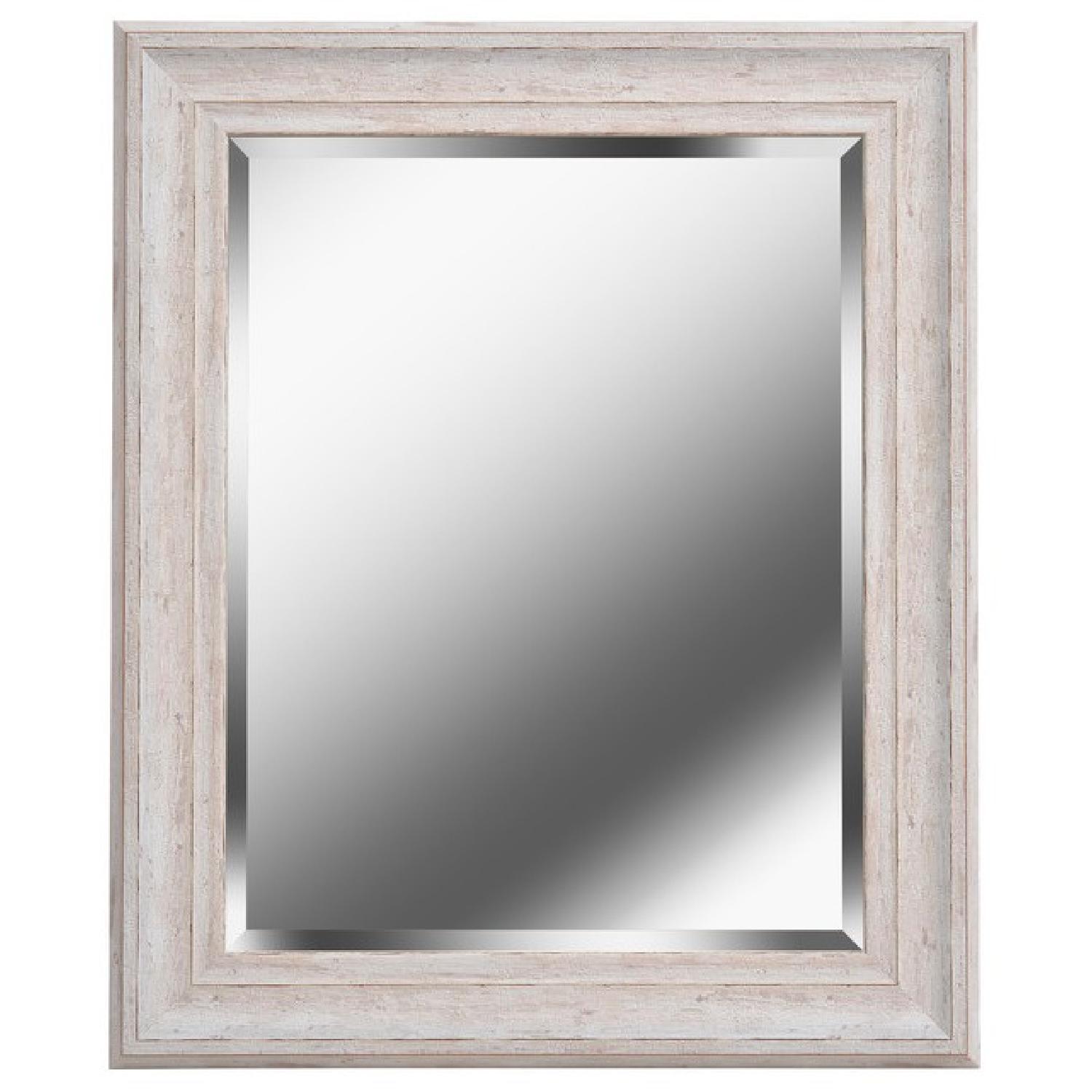 Rustic Wood Full Length Mirror in Distressed White Wash AptDeco