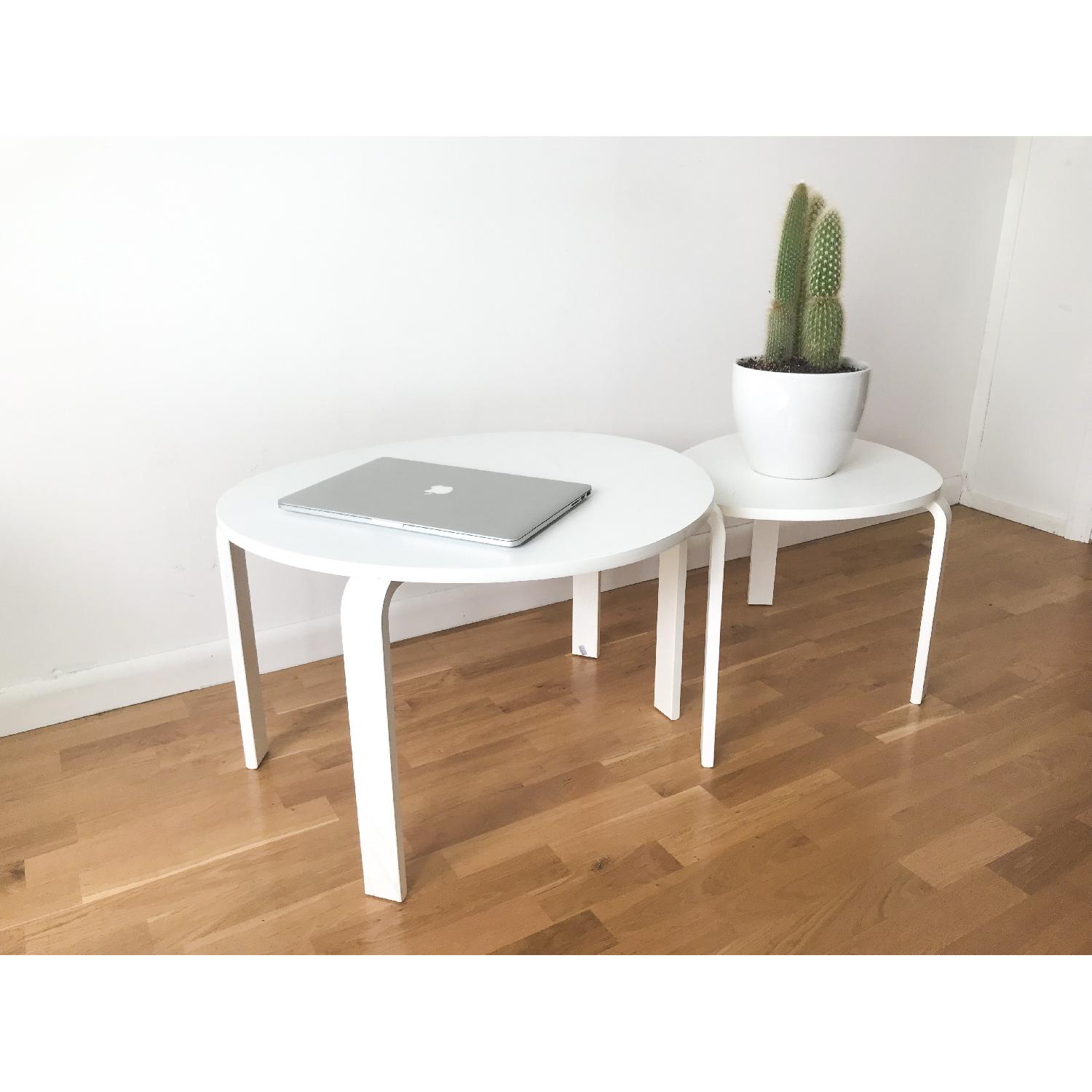 Ikea Svalsta White Nesting Coffee Tables - AptDeco