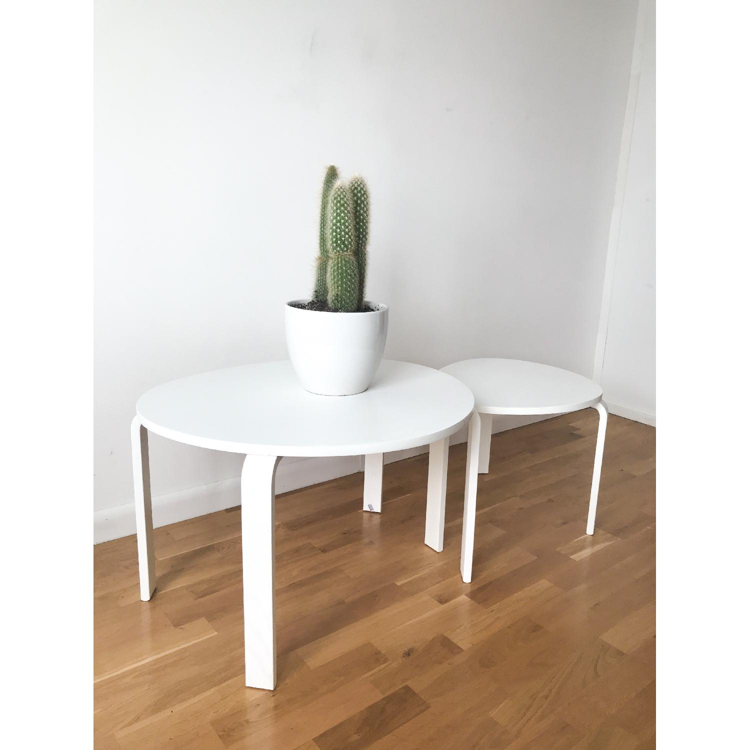 Ikea Svalsta White Nesting Coffee Tables - image-3