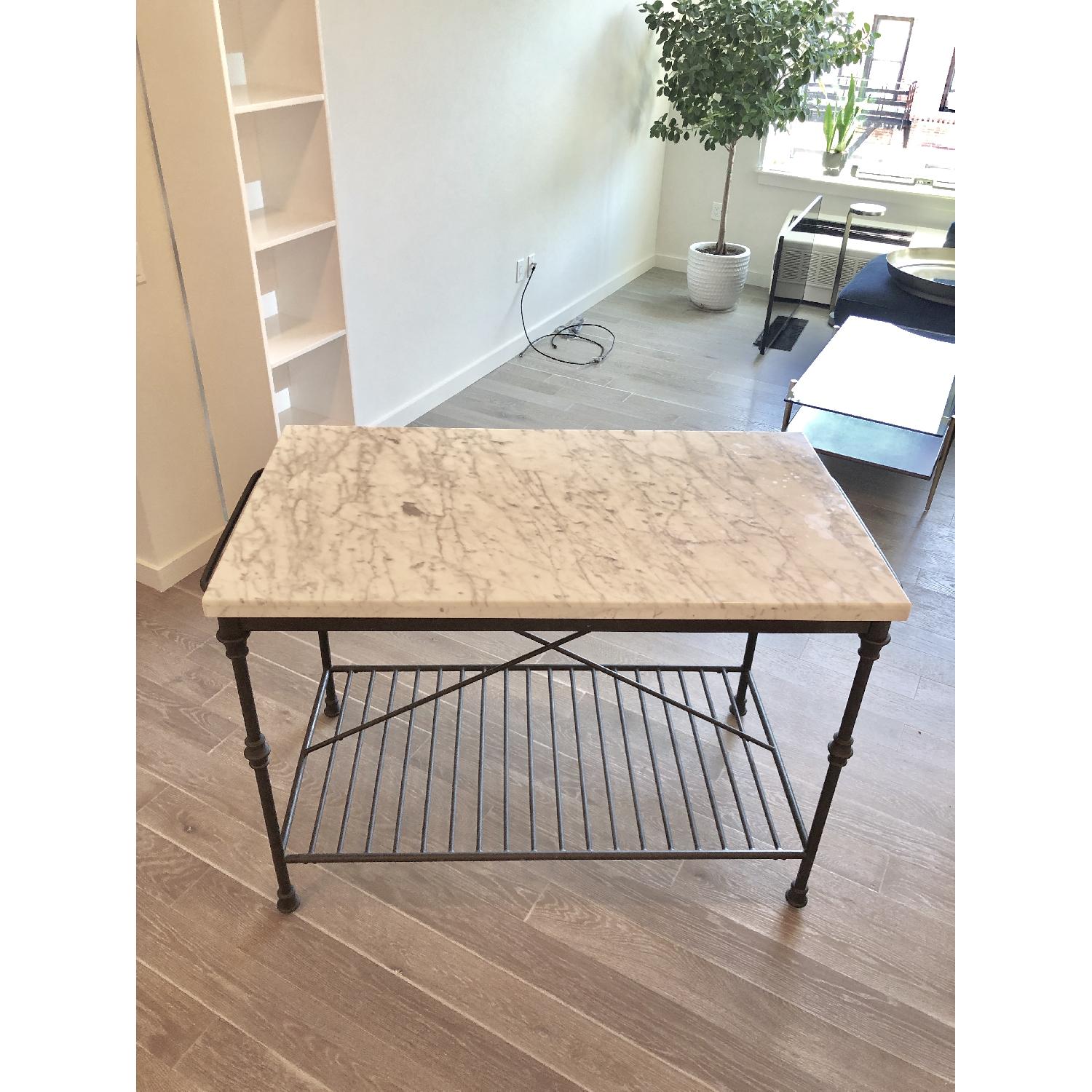 Crate & Barrel MarbleTop French Kitchen Island AptDeco