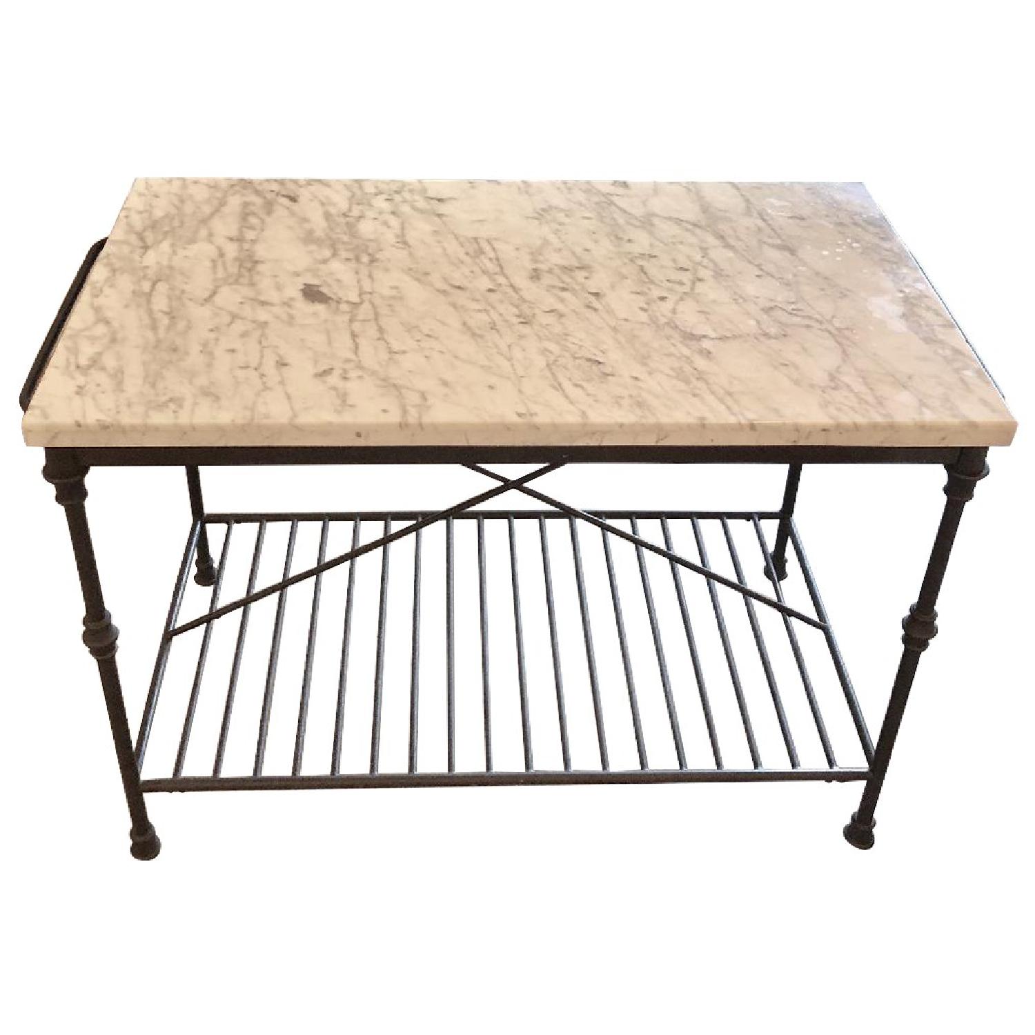 Crate & Barrel MarbleTop French Kitchen Island AptDeco