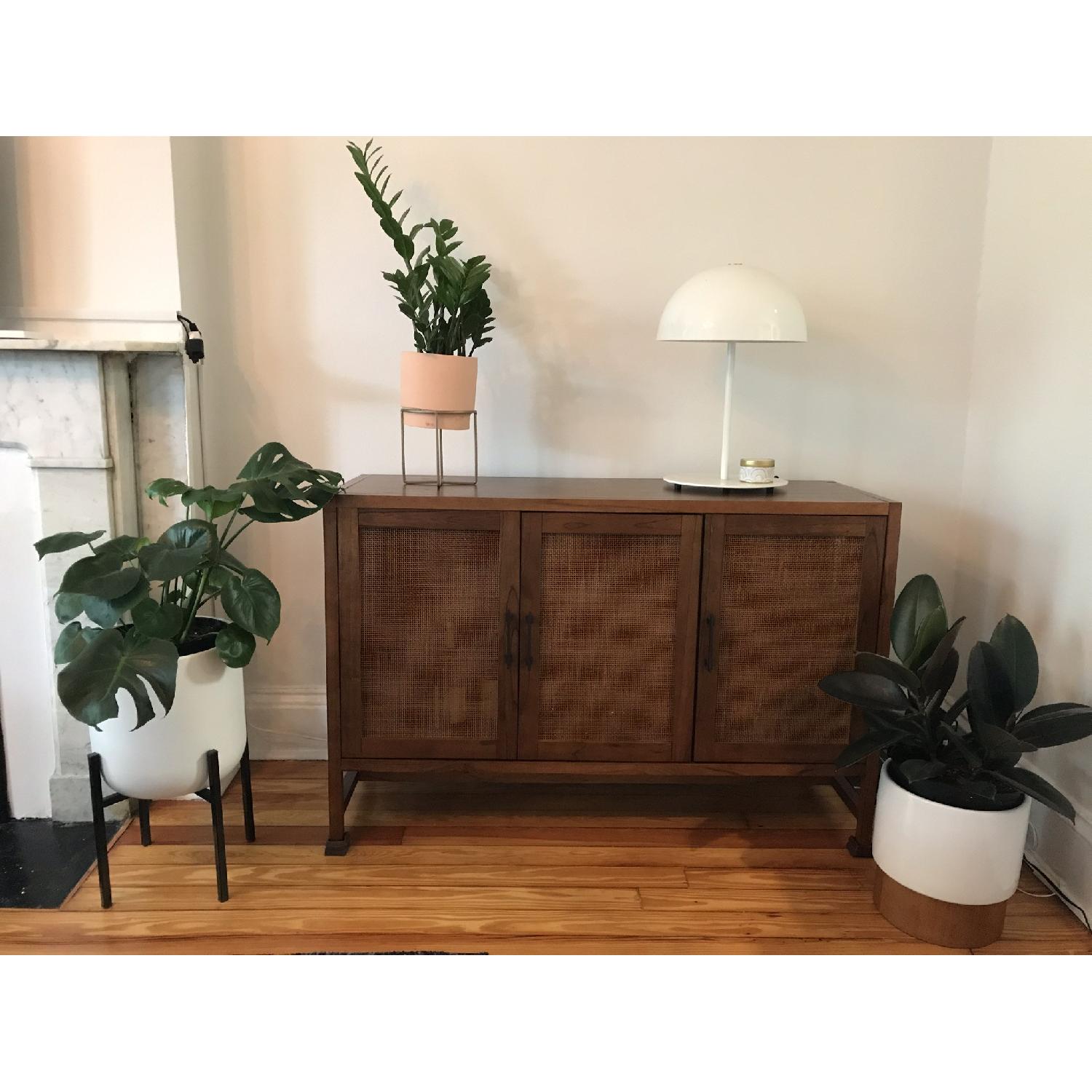 Target White Ceramic Planter w/ Black Stand - image-4