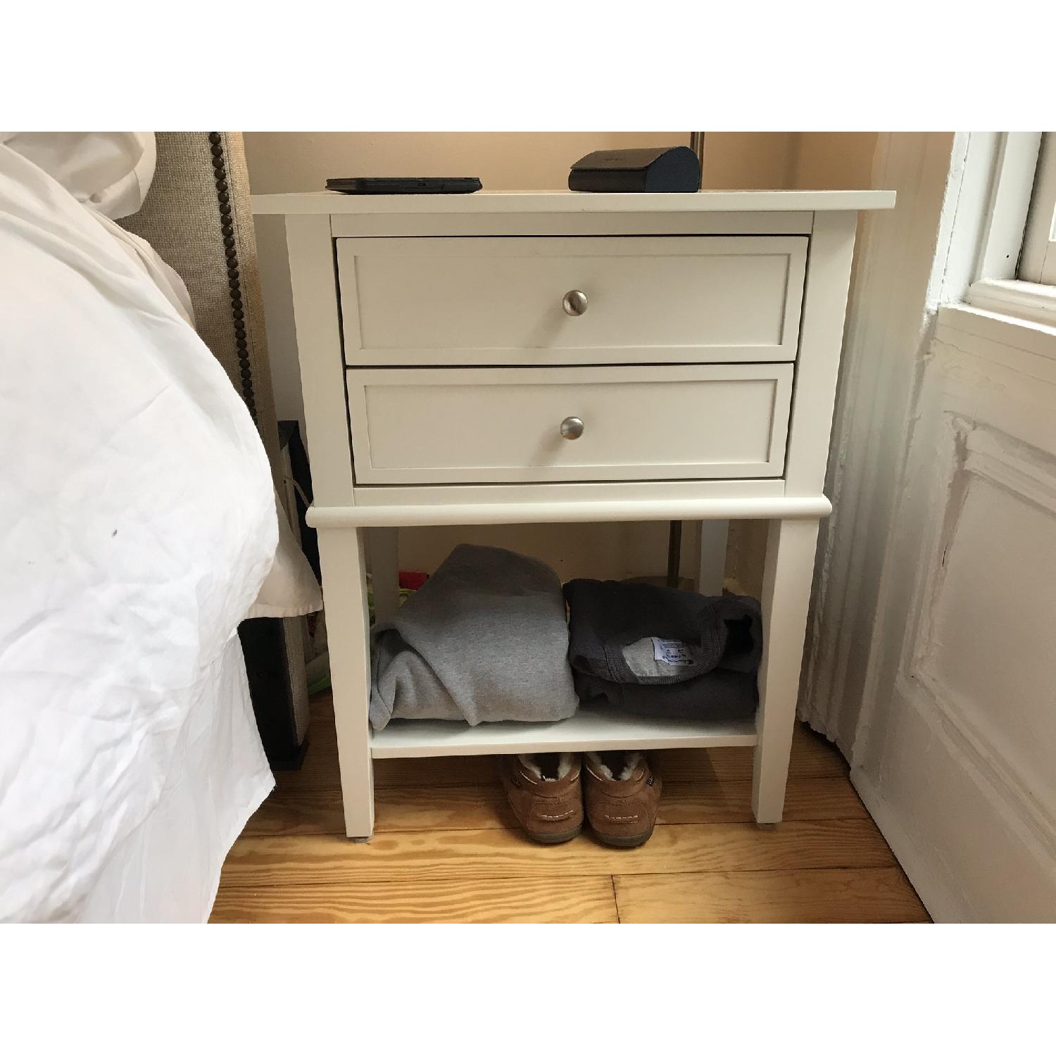 White End Table w/ Storage Drawers & Shelf - image-1