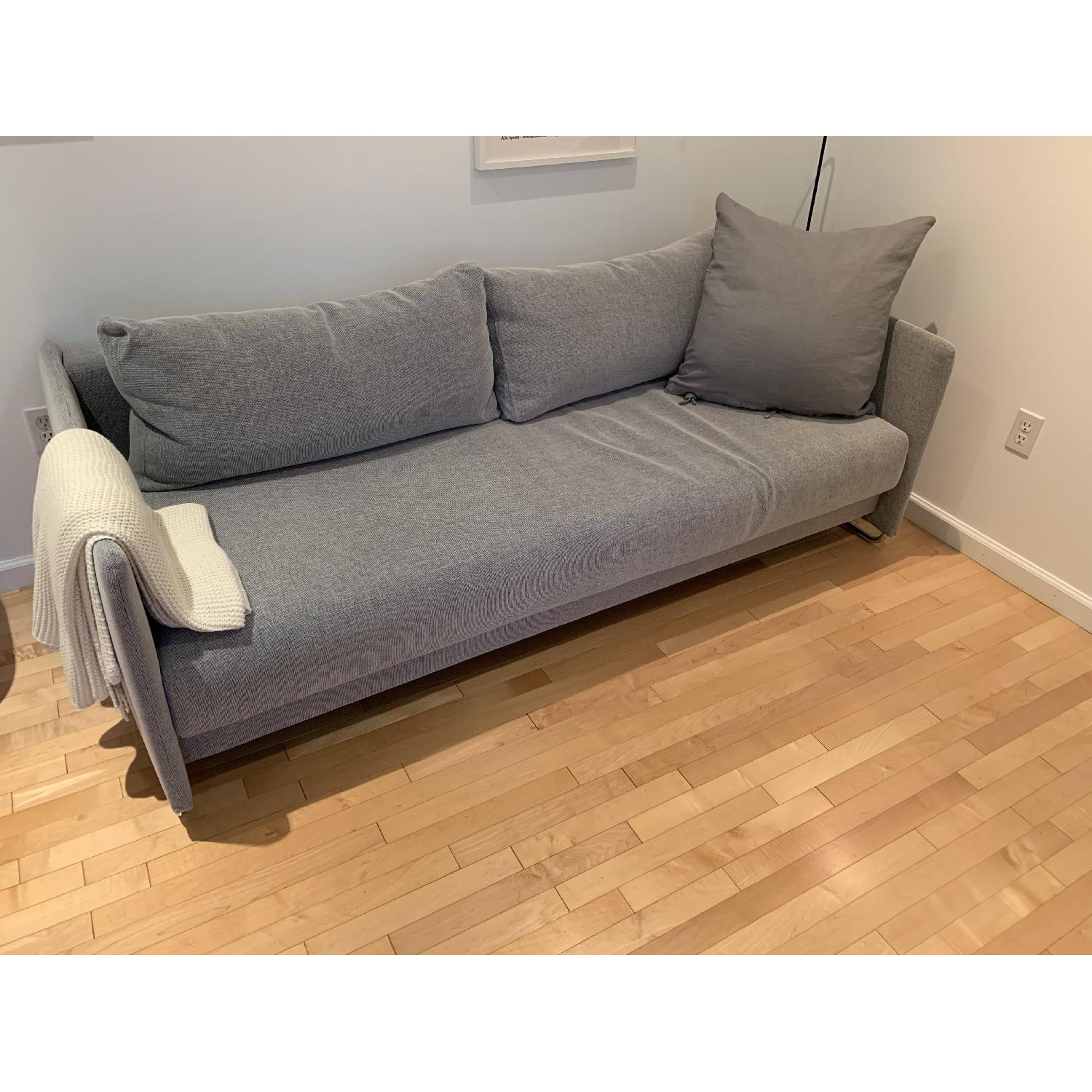 CB2 Tandom Microgrid Sleeper Sofa AptDeco