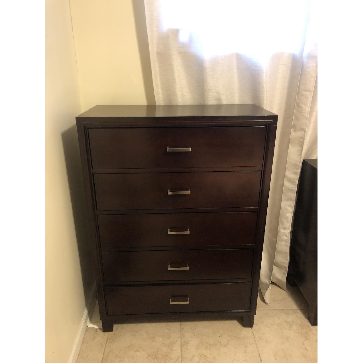 Tall Wood 5-Drawer Dresser - image-1