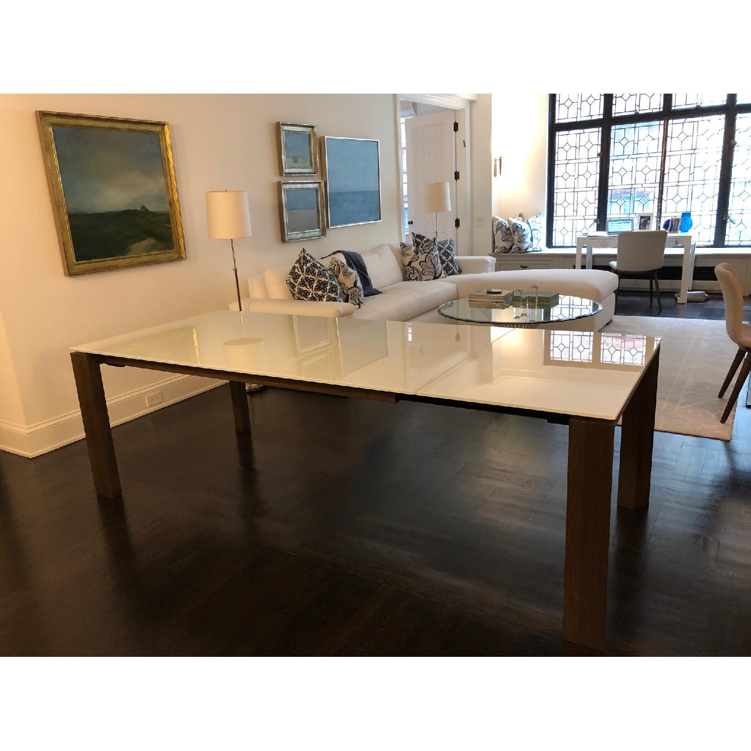 Calligaris Omnia Extendable Table w/ White Glass Top - image-1