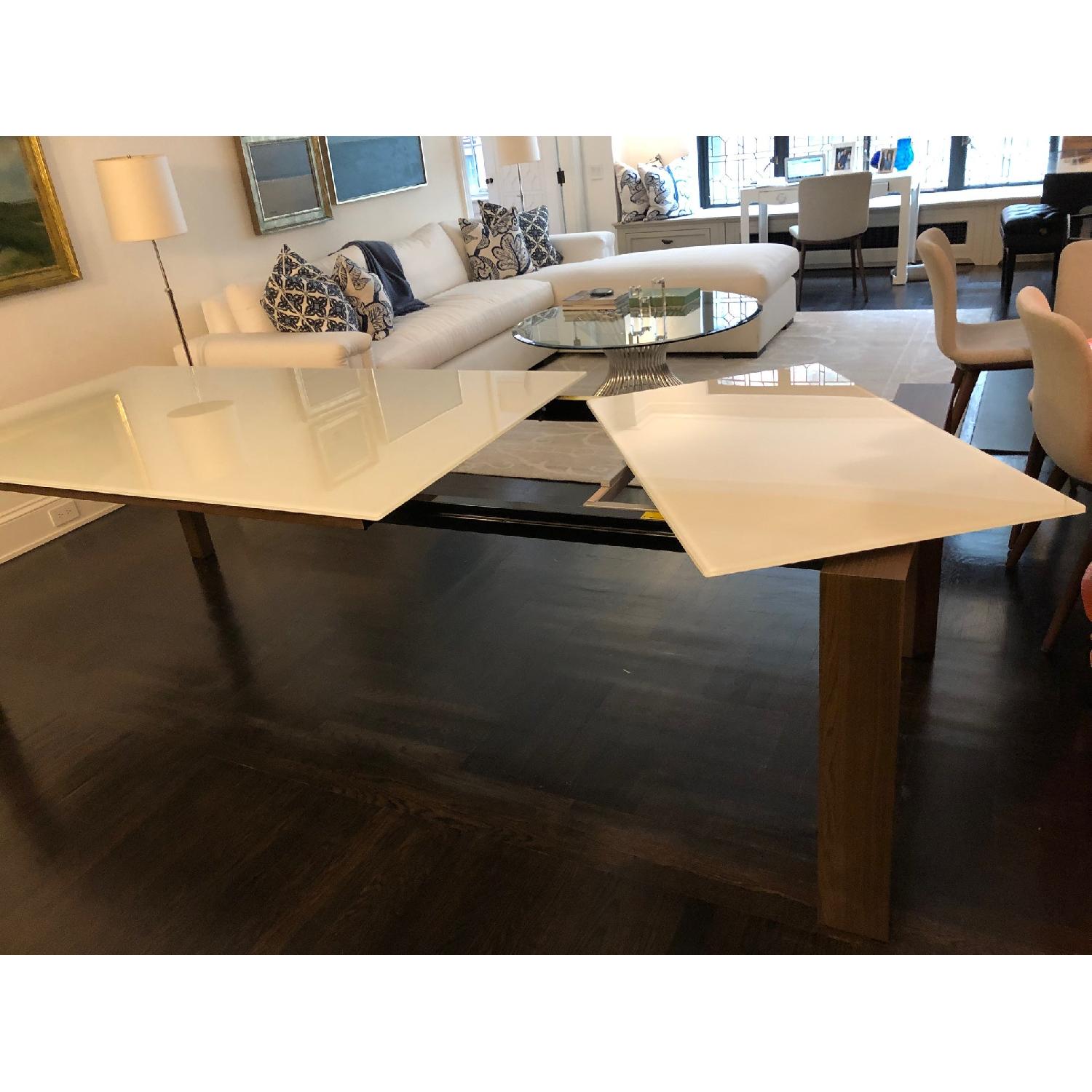 Calligaris Omnia Extendable Table w/ White Glass Top - image-2