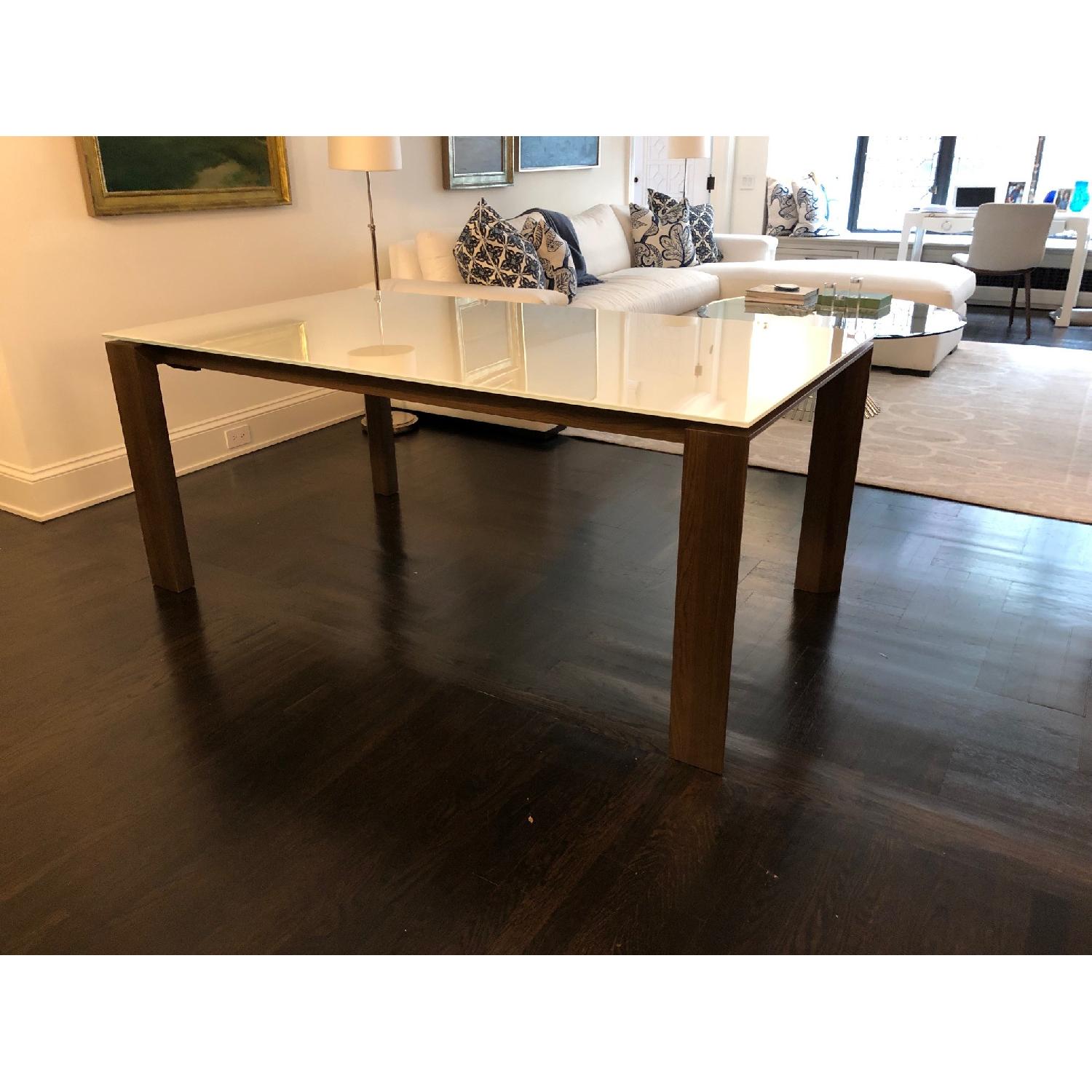 Calligaris Omnia Extendable Table w/ White Glass Top - image-3