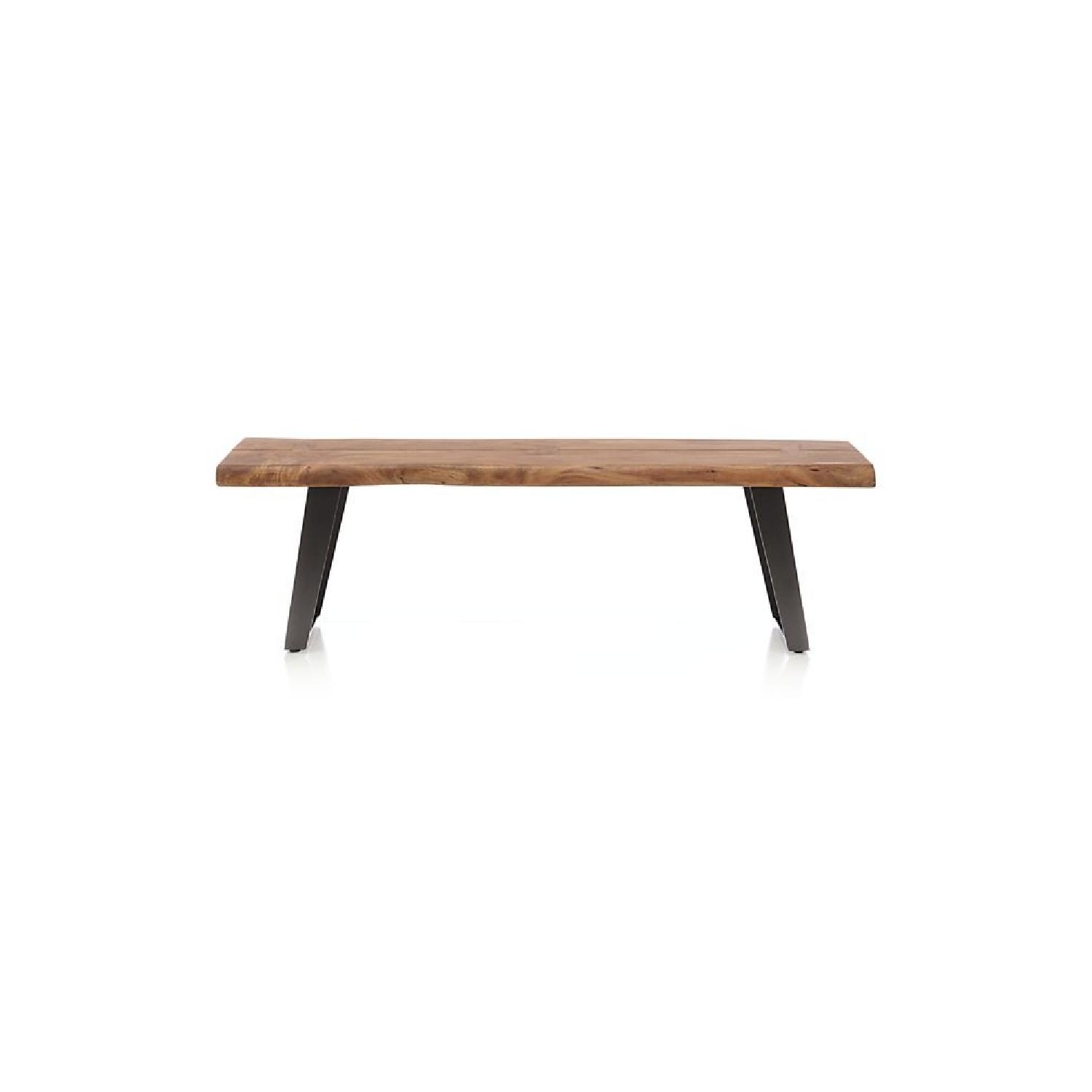 Crate & Barrel Acacia Wood Console AptDeco