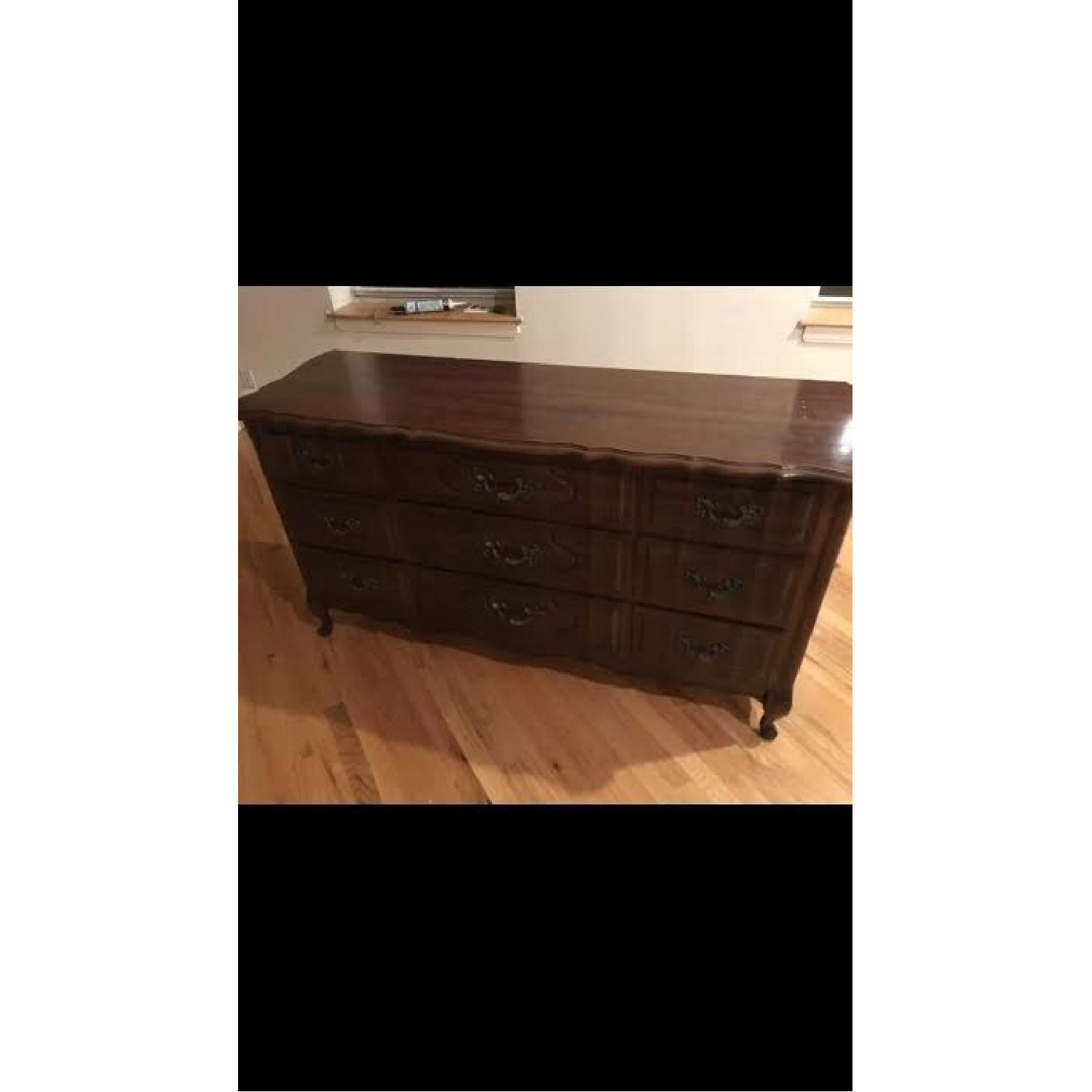 Antique Wood 9 Drawer Dresser - AptDeco