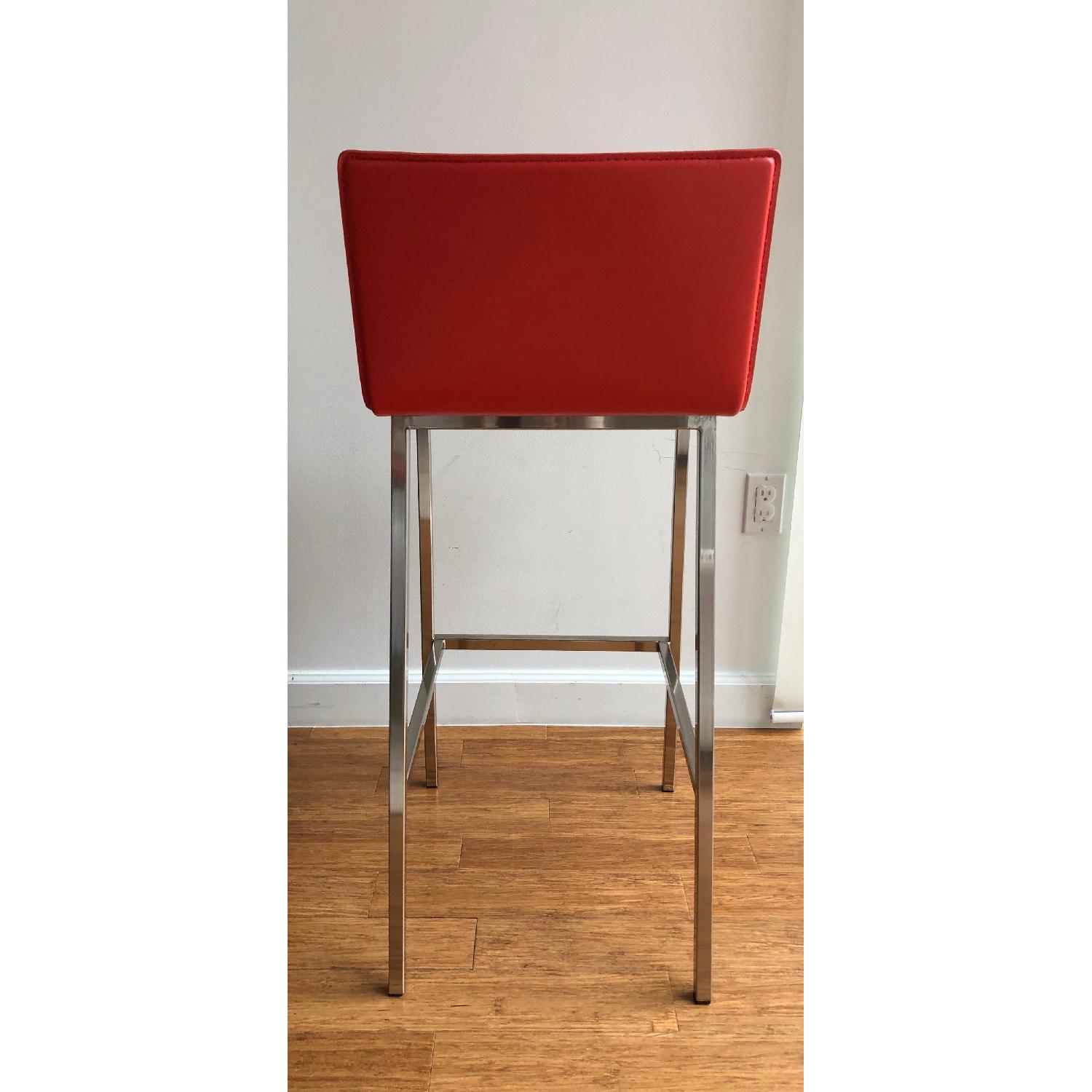 CB2 Orange Leather Bar Stools - image-4
