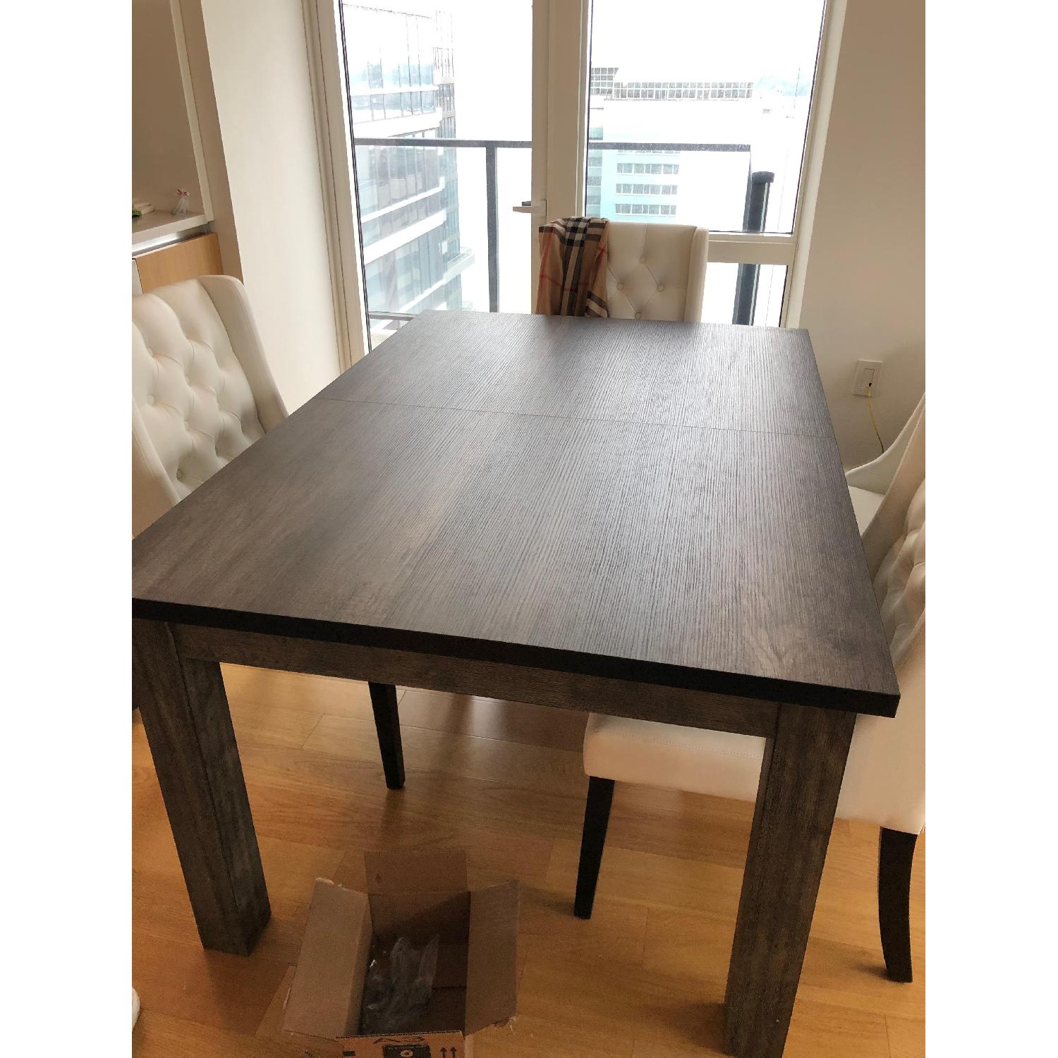 Extendable Gray Oak Dining Table - image-1