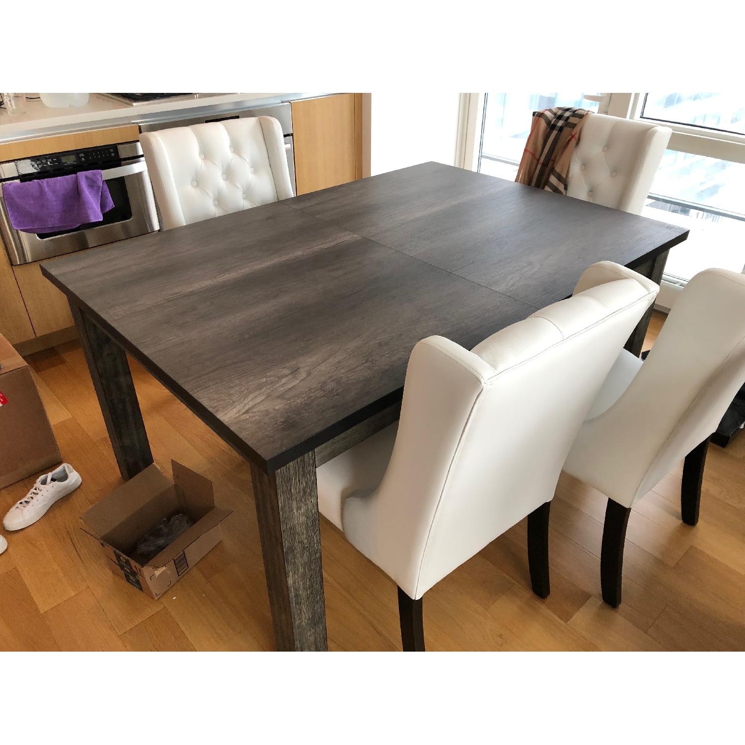 Extendable Gray Oak Dining Table - image-2