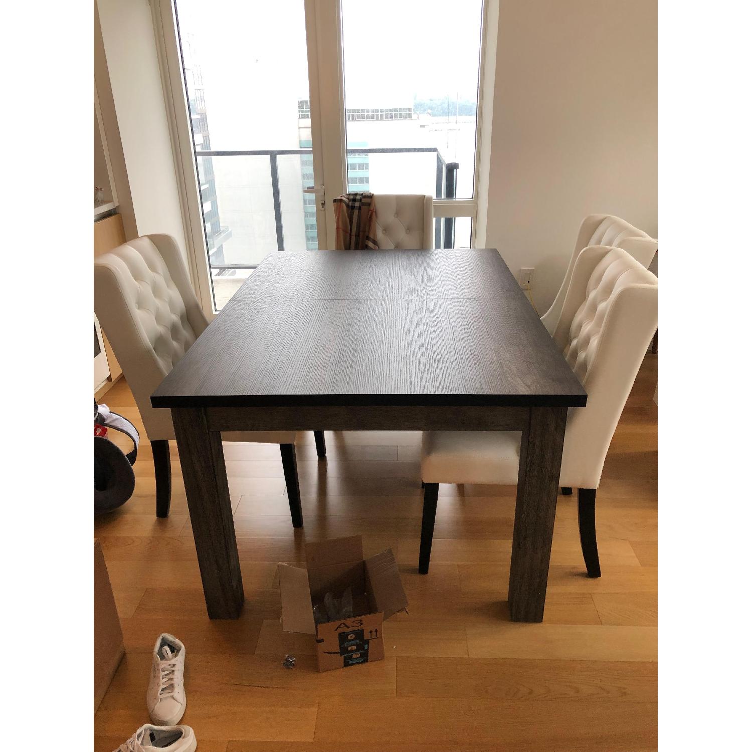 Extendable Gray Oak Dining Table - image-5