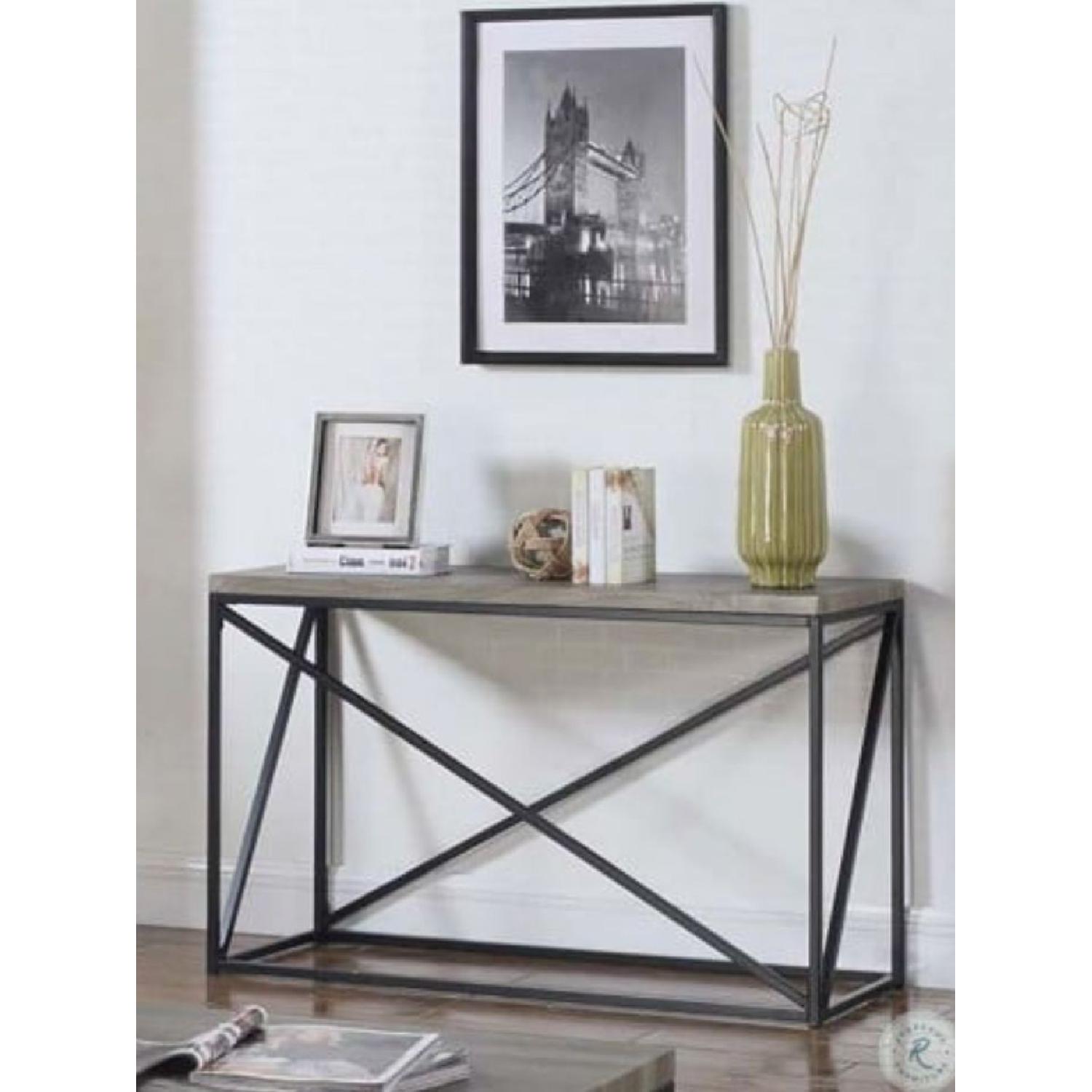 Sonoma Grey Industrial Style Sofa Table AptDeco