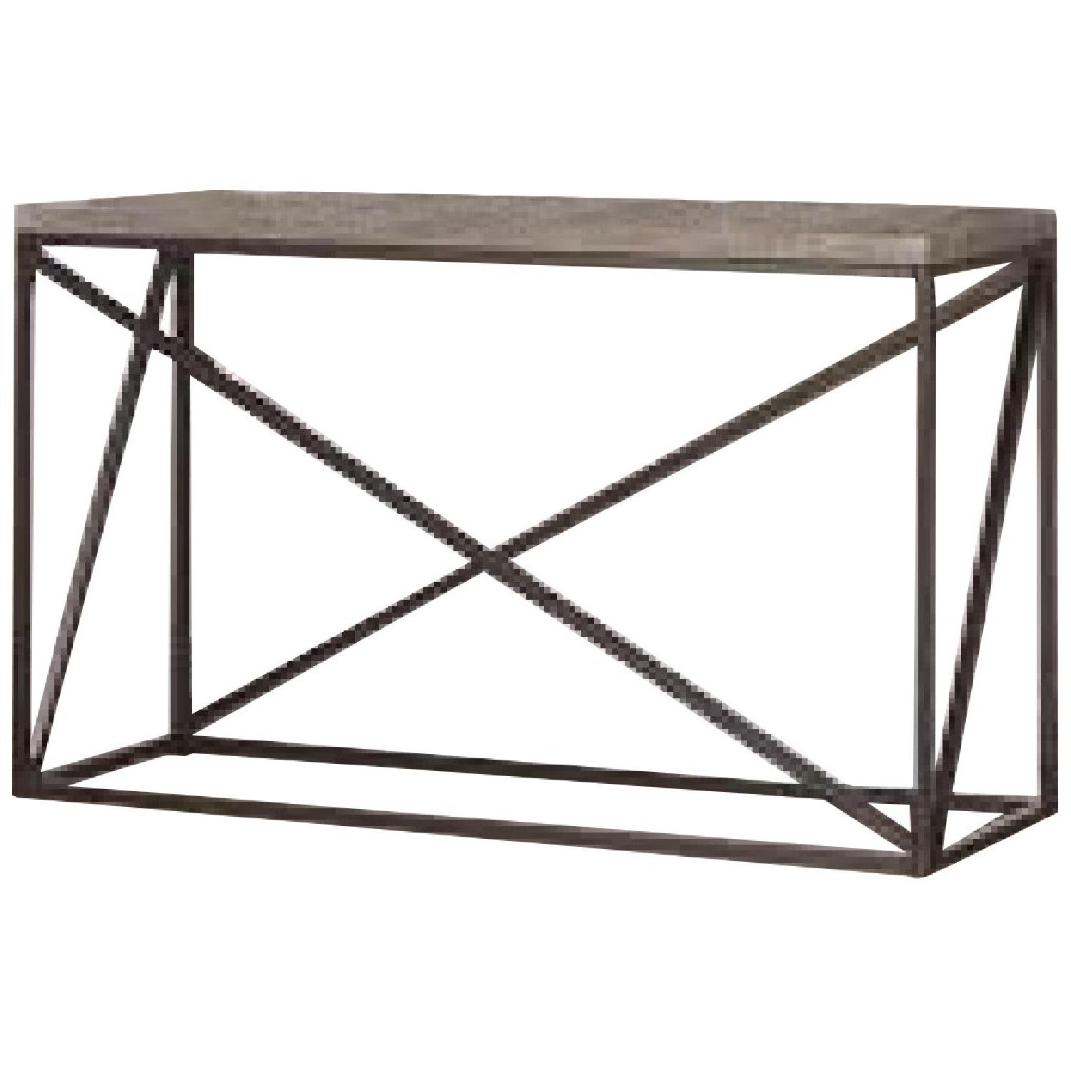 Sonoma Grey Industrial Style Sofa Table AptDeco