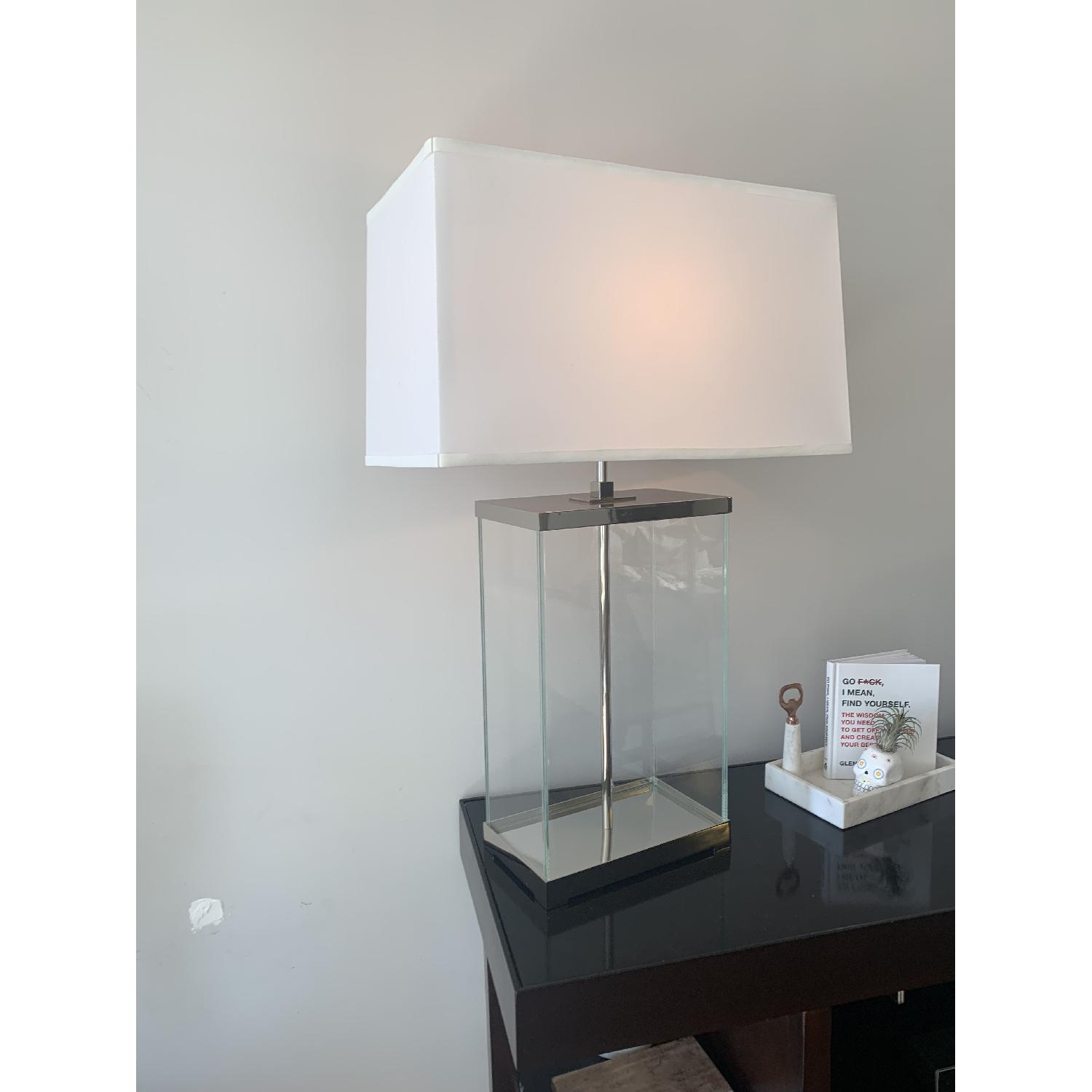 Ethan Allen Rectangular Glass Table Lamps AptDeco