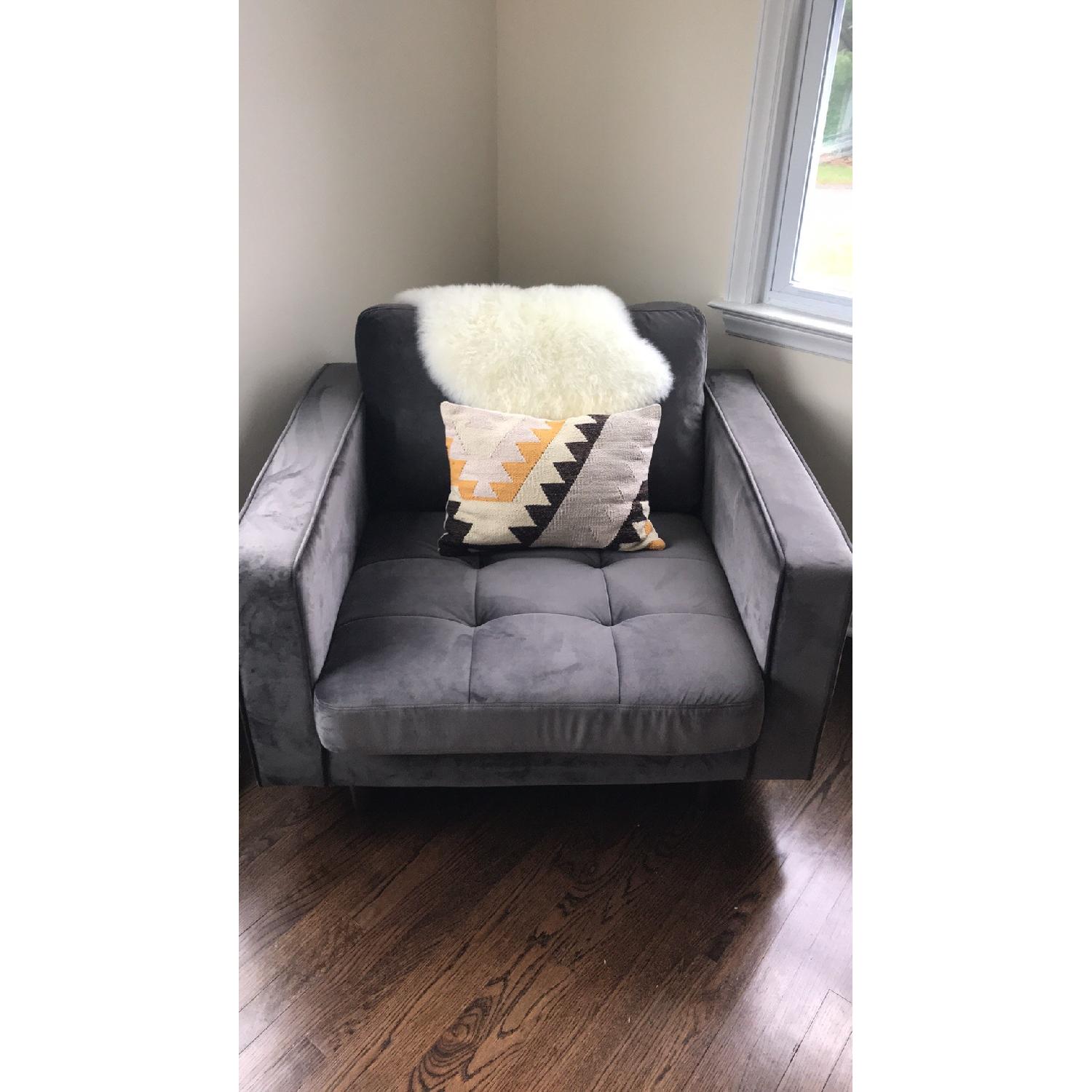 Poly and Bark Velvet Lounge Chair - image-6