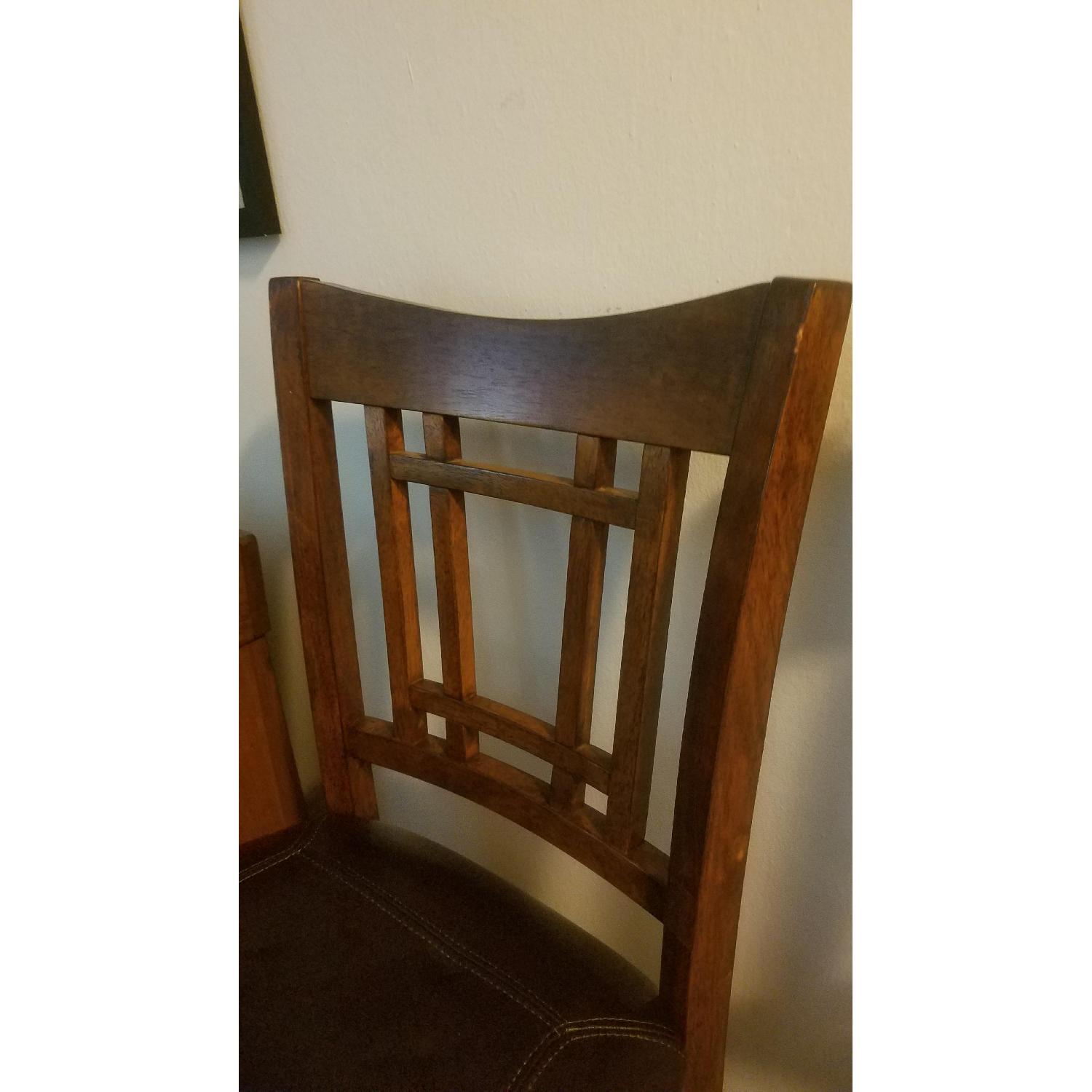 Brown Leather Bar Stools - image-3