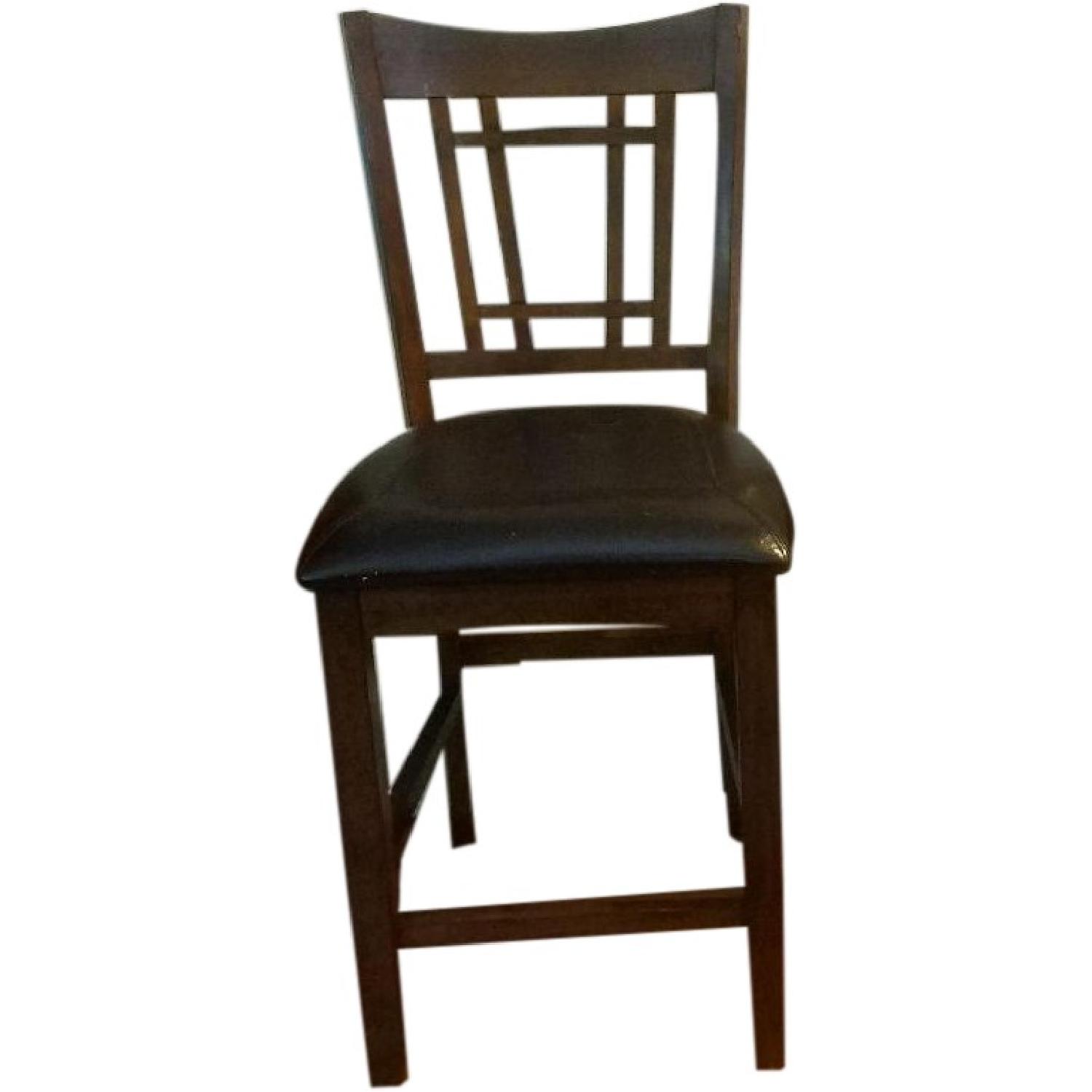 Brown Leather Bar Stools - image-0