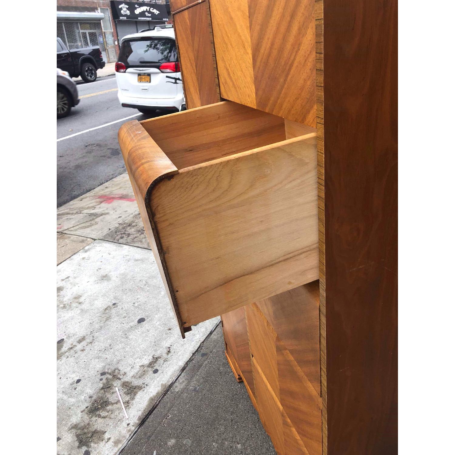 Antique 1940s Art Deco Style Waterfall Wardrobe/Dresser - image-7