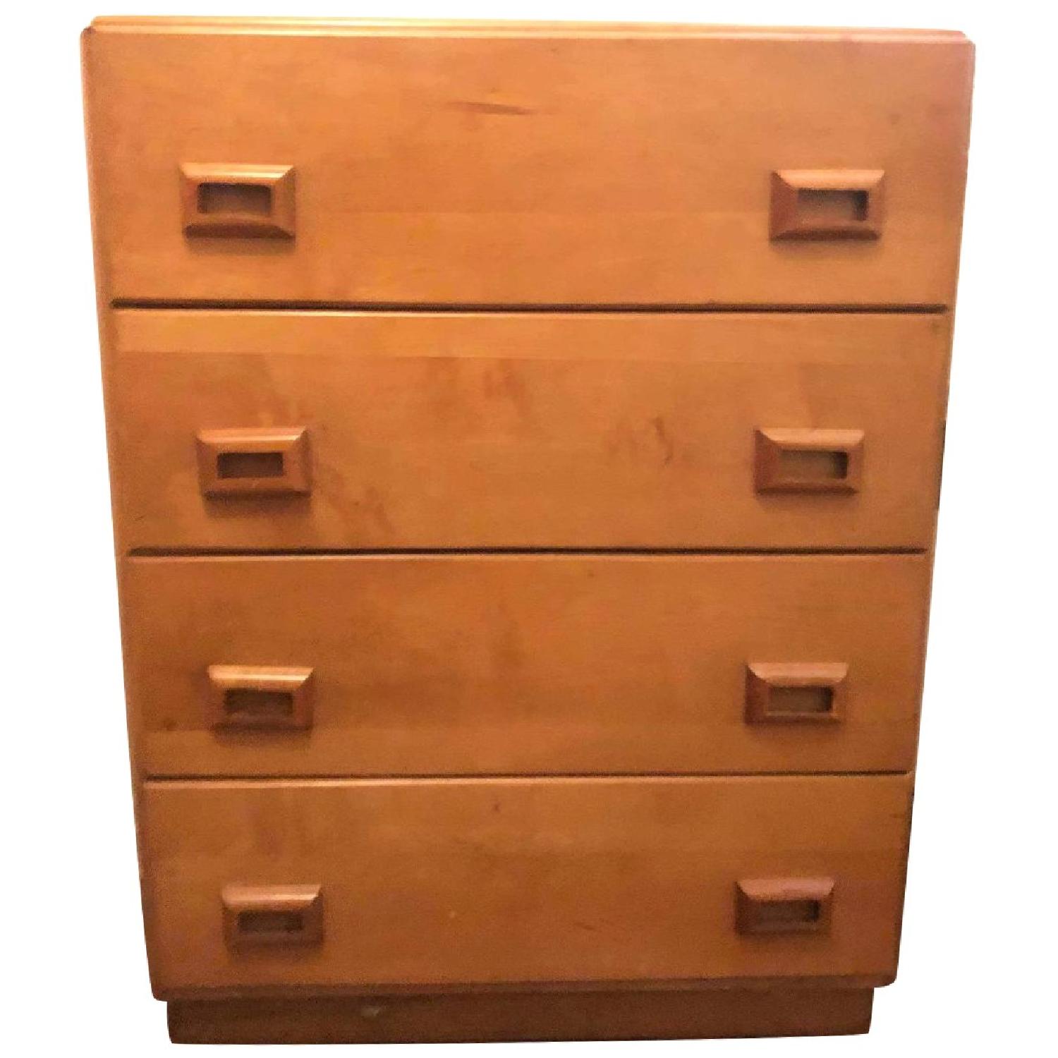 Vintage Mid Century 1950s Solid Wood Dresser AptDeco