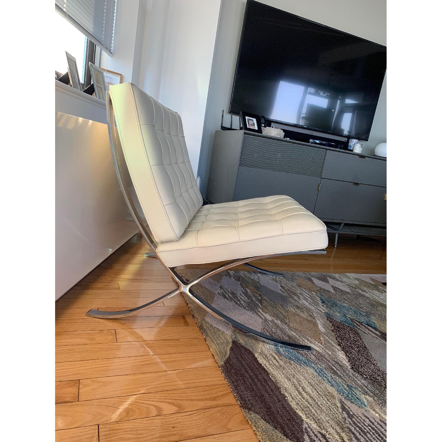 Knoll Barcelona Ivory Leather Chairs AptDeco