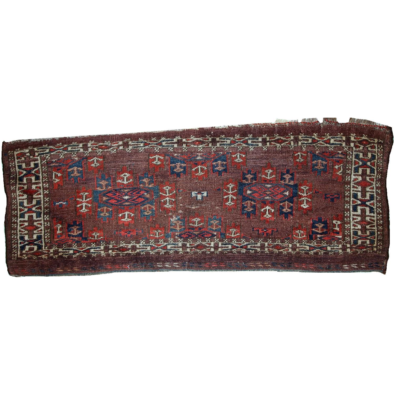 Yumosh Rug Handmade Antique Collectible Turkmen Yomud Rug - AptDeco