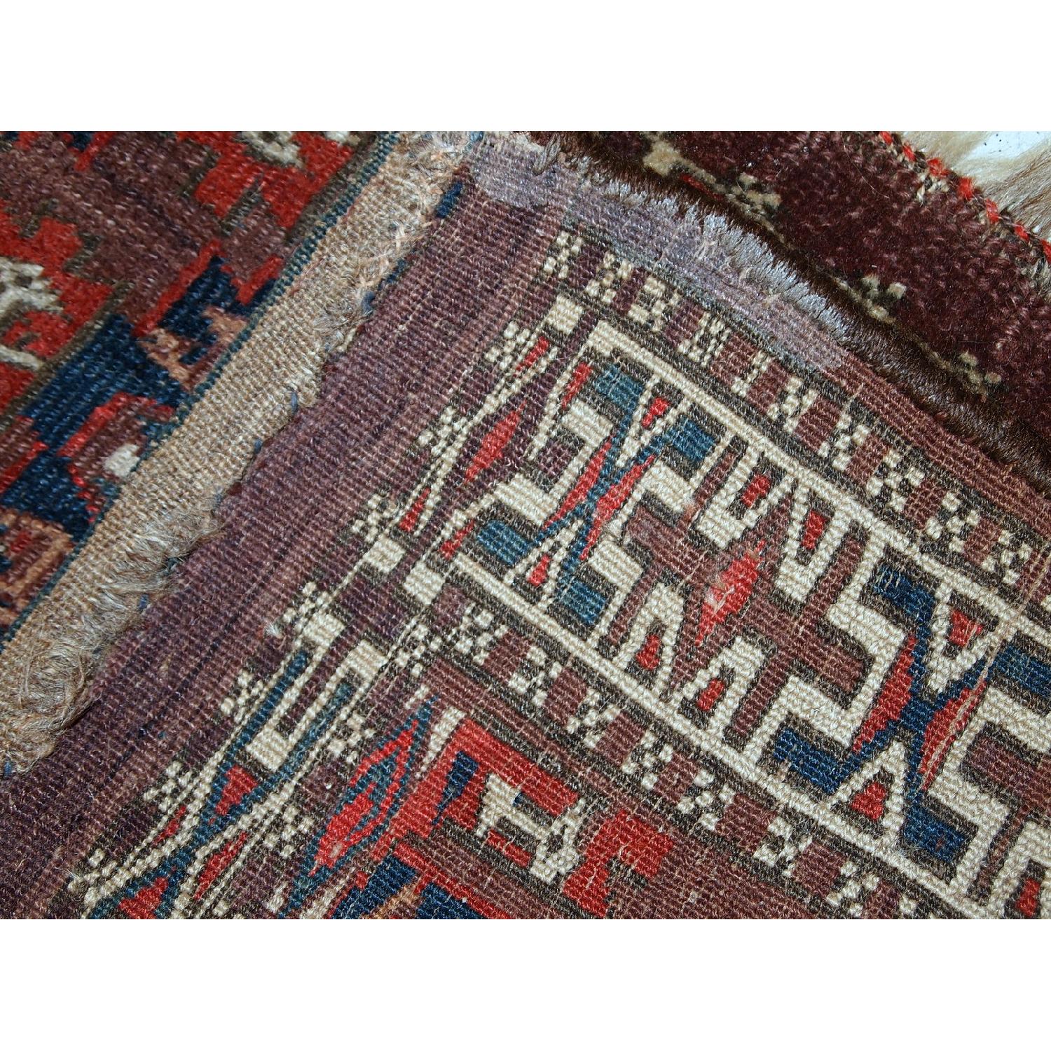 Handmade Antique Collectible Turkmen Yomud Rug - AptDeco