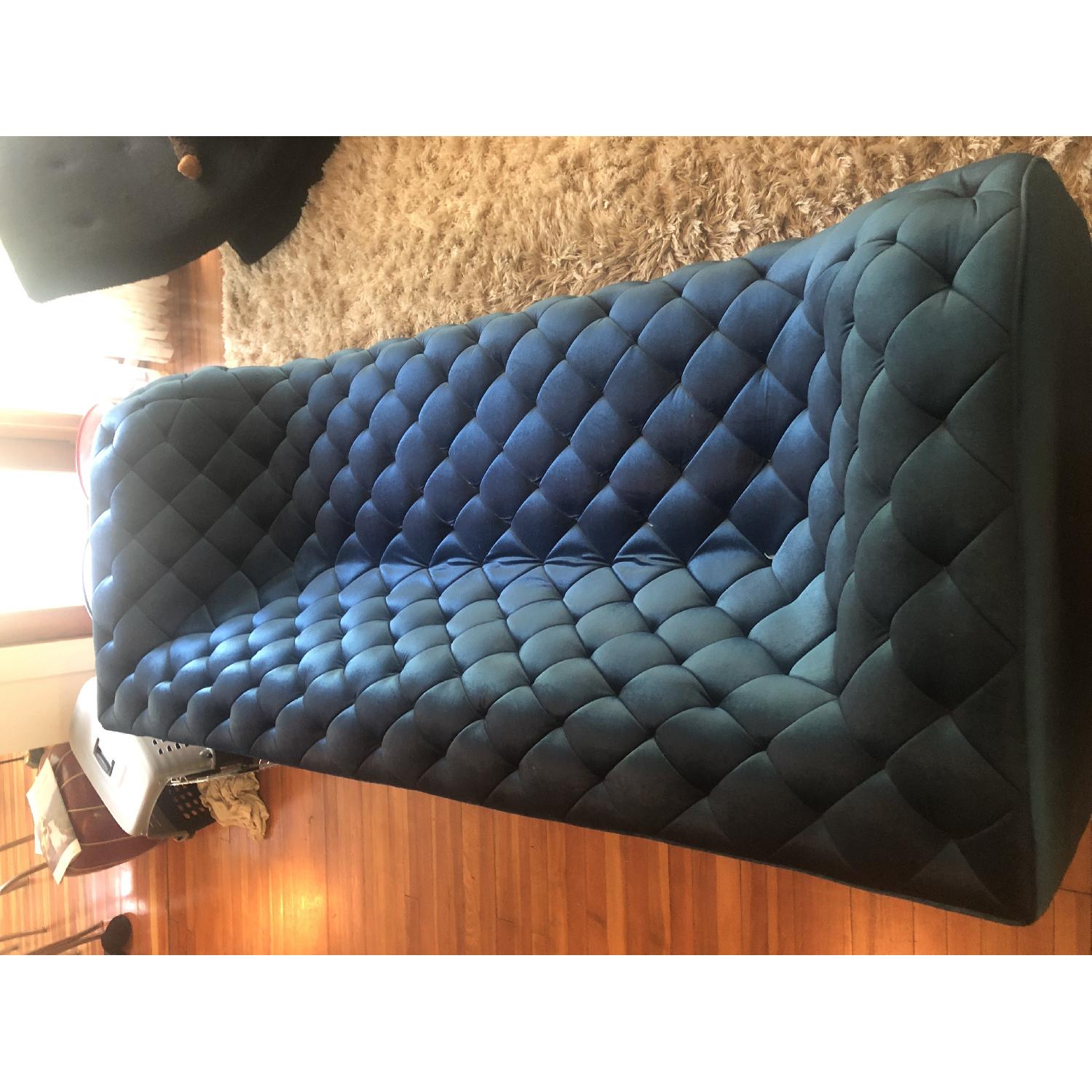 Wade Logan Light Blue Tufted Sofa - image-2