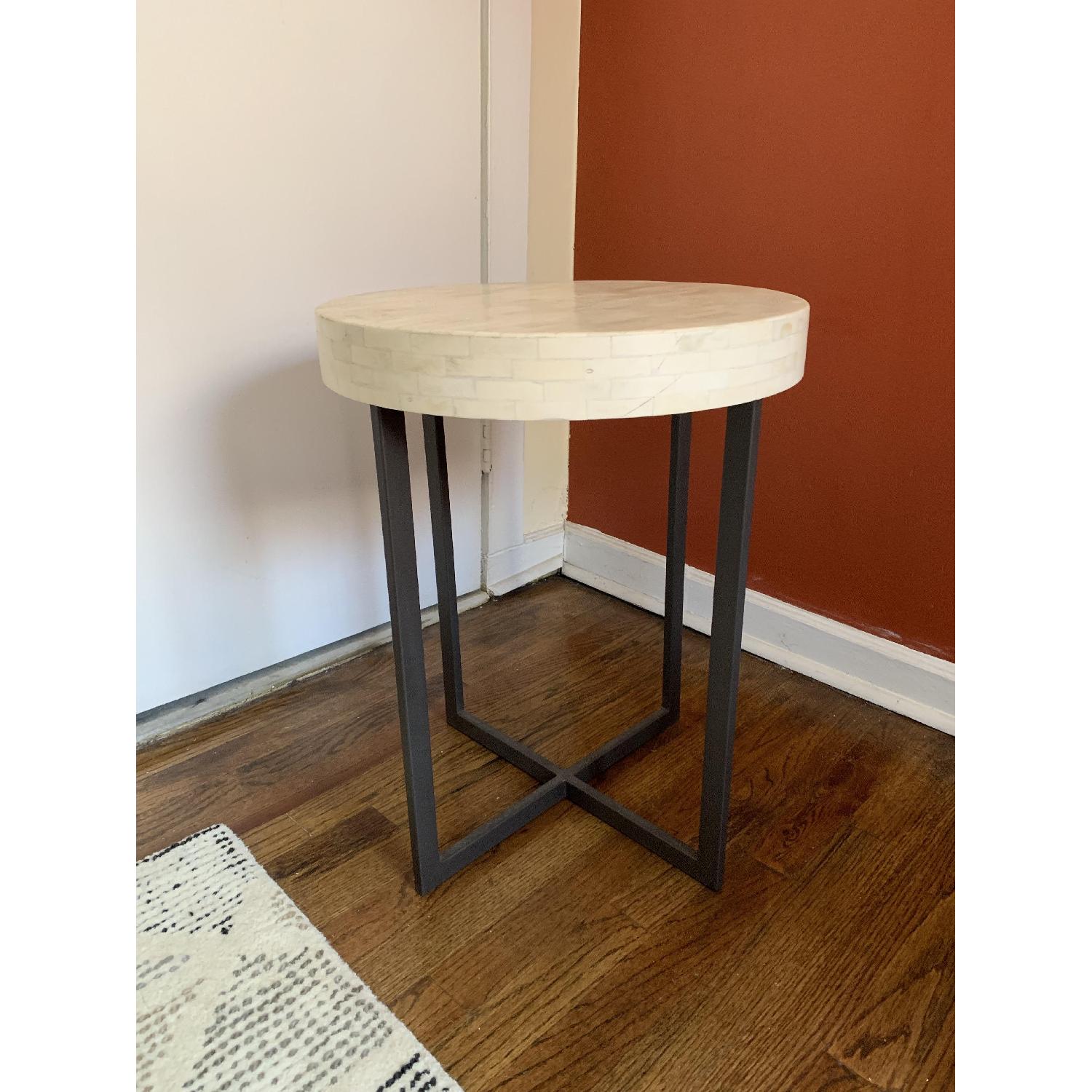 West Elm Bone Side Table in Ivory - image-1