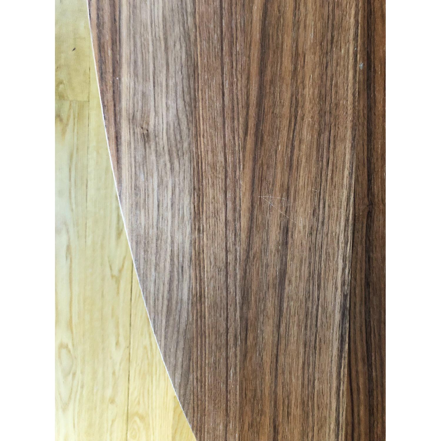 Ikea Stockholm Walnut Veneer Coffee Table w/ Rattan Shelf - image-4