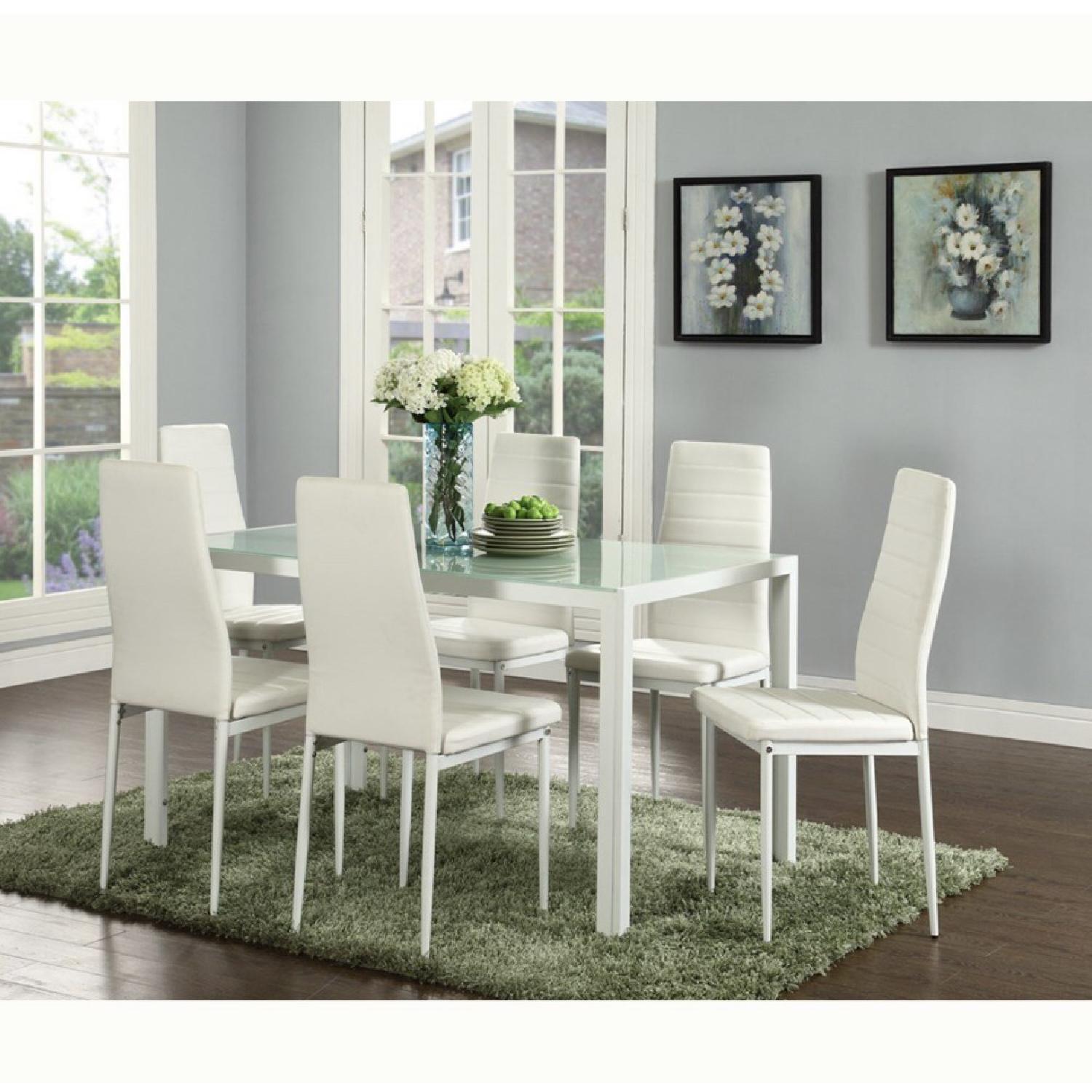 Orren Ellis Renick Modern 7 Piece White Dining Set - image-1