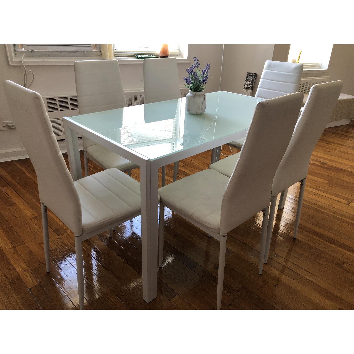 Orren Ellis Renick Modern 7 Piece White Dining Set - image-5