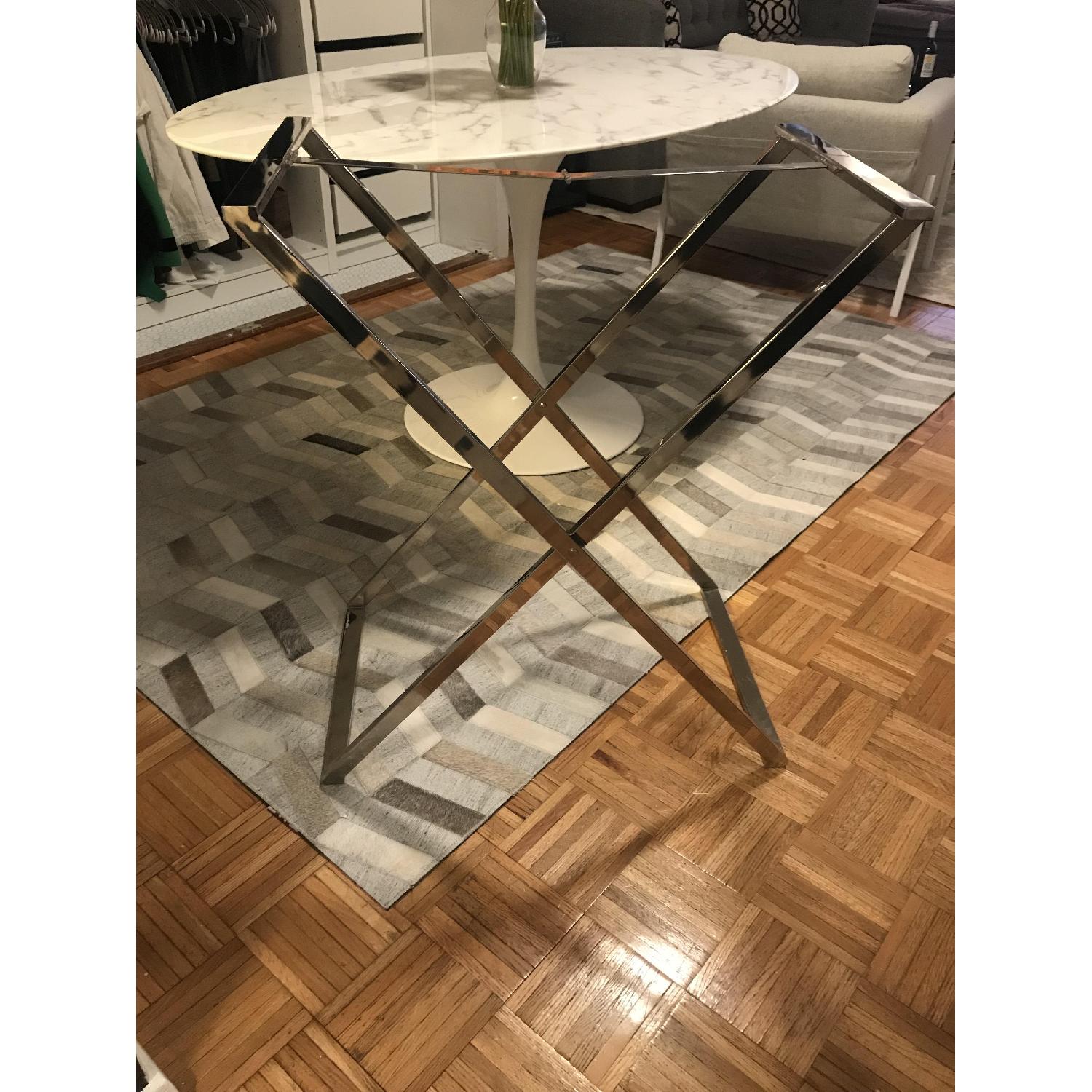 West Elm Tall Butler Tray Stand w/ White Lacquer Tray - image-3