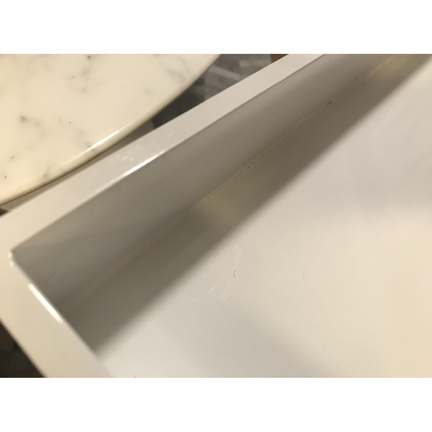 West Elm Tall Butler Tray Stand w/ White Lacquer Tray - image-4