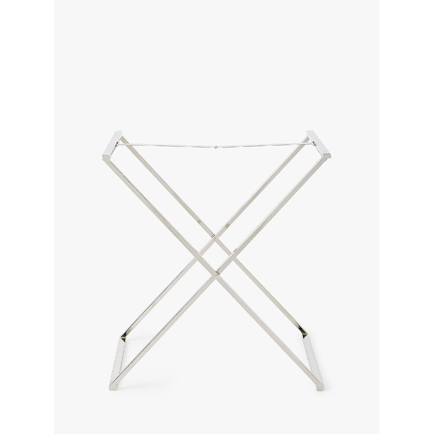 West Elm Tall Butler Tray Stand w/ White Lacquer Tray - image-5