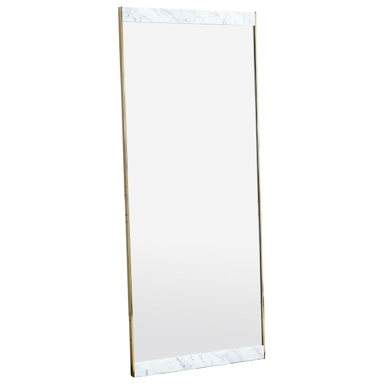 West Elm Marble & Brass Floor Mirror AptDeco