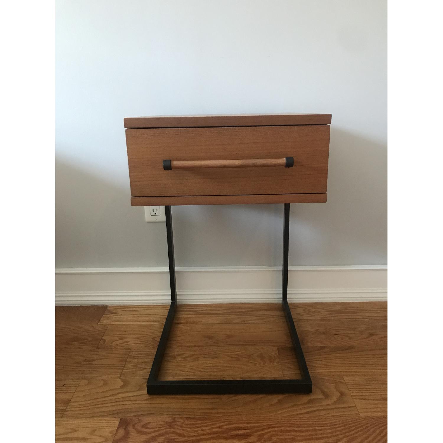 West Elm C-Base Nightstand/Side Table in Teak - image-1