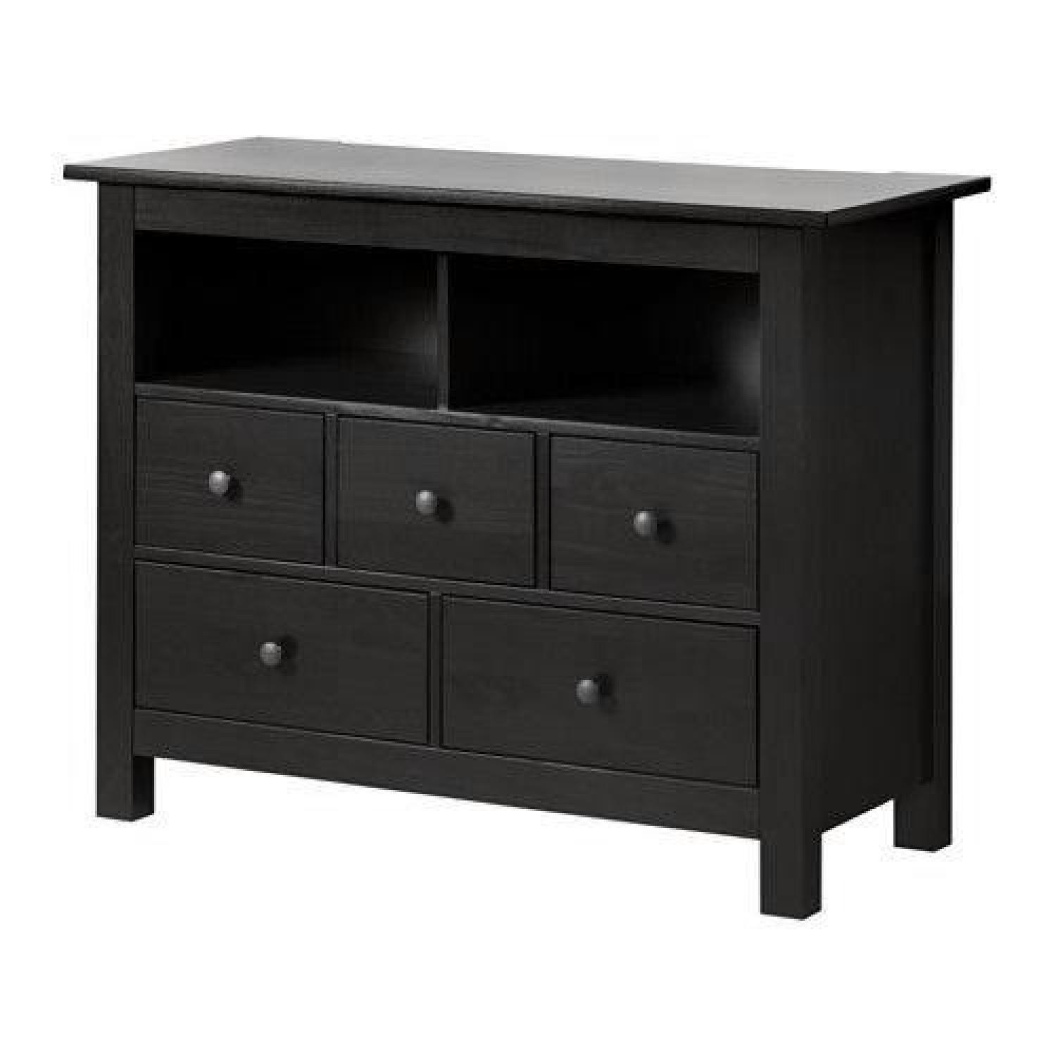 Ikea Hasselvika Black Tv Stand W Drawers Aptdeco