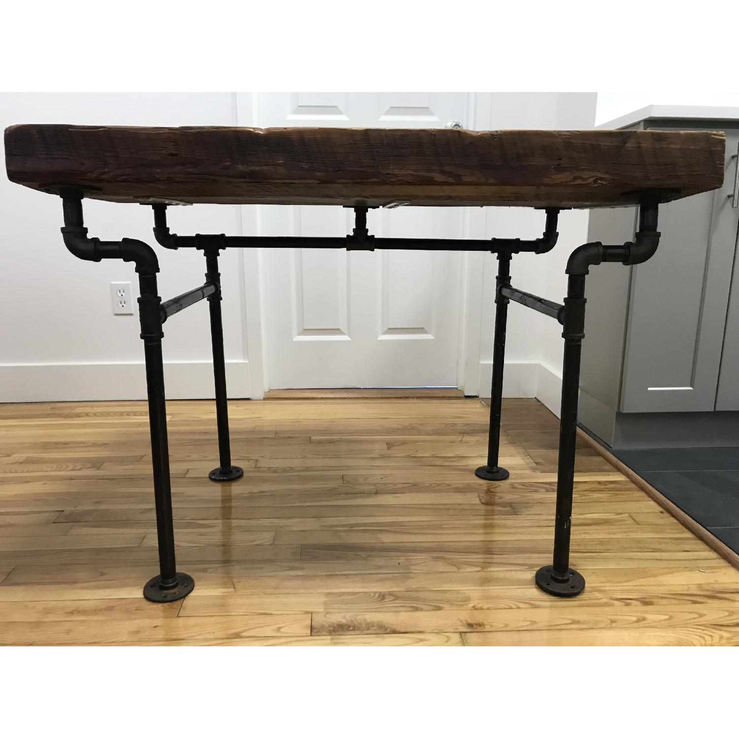 Reclaimed Wood Desk w/ Industrial Pipe Legs - image-2