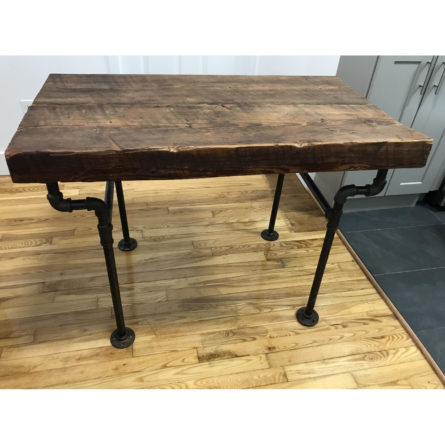 Reclaimed Wood Desk w/ Industrial Pipe Legs - image-3